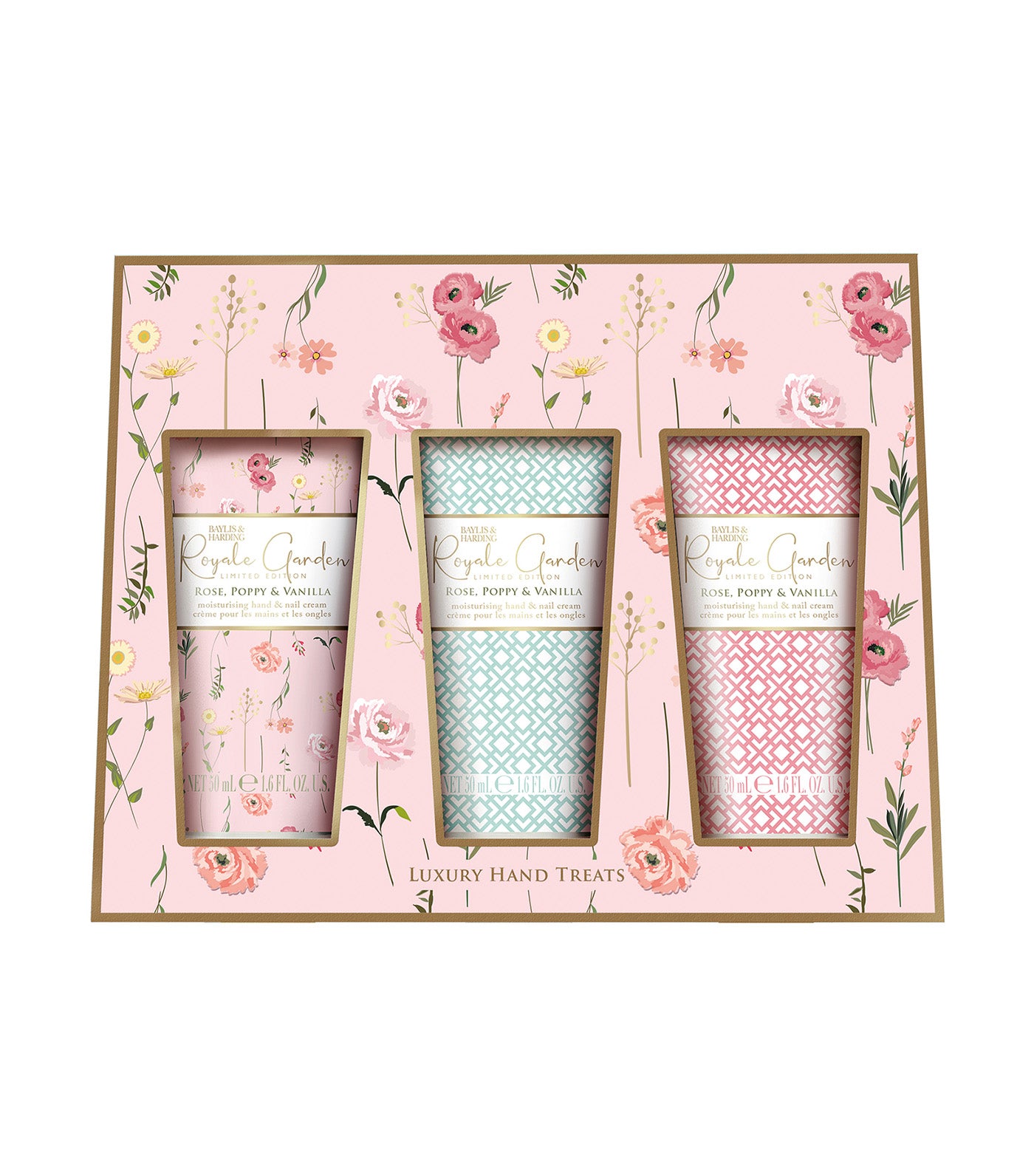 Royale Garden Rose, Poppy and Vanilla Luxury Hand Treats Gift Set