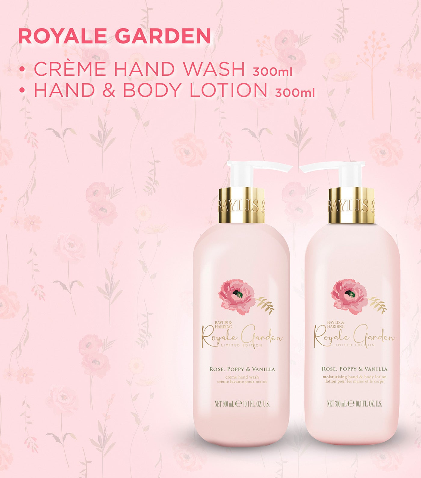 Royale Garden Rose, Poppy & Vanilla Luxury Hand Care Gift Set