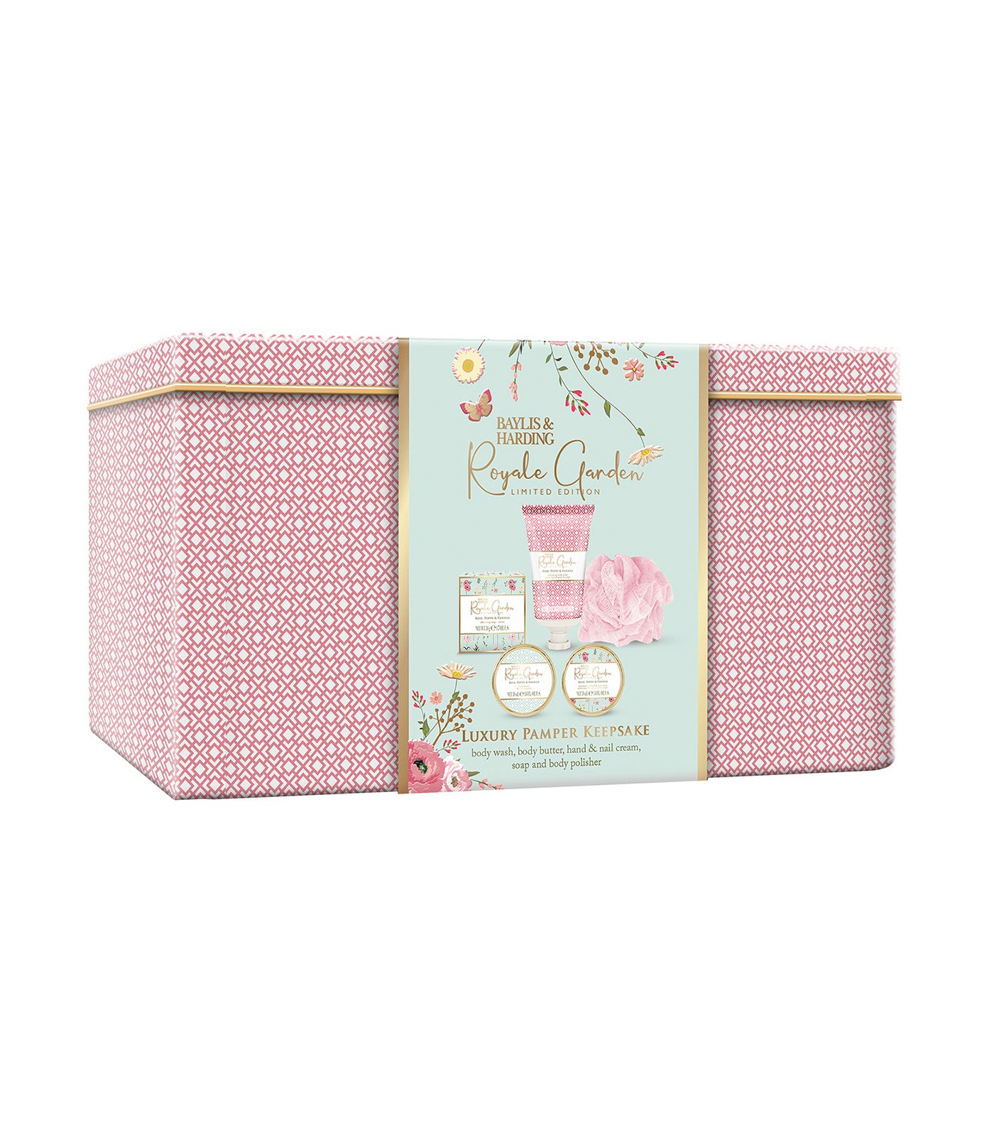 Royale Garden Rose, Poppy and Vanilla Luxury Pamper Keepsake Tin Gift Set