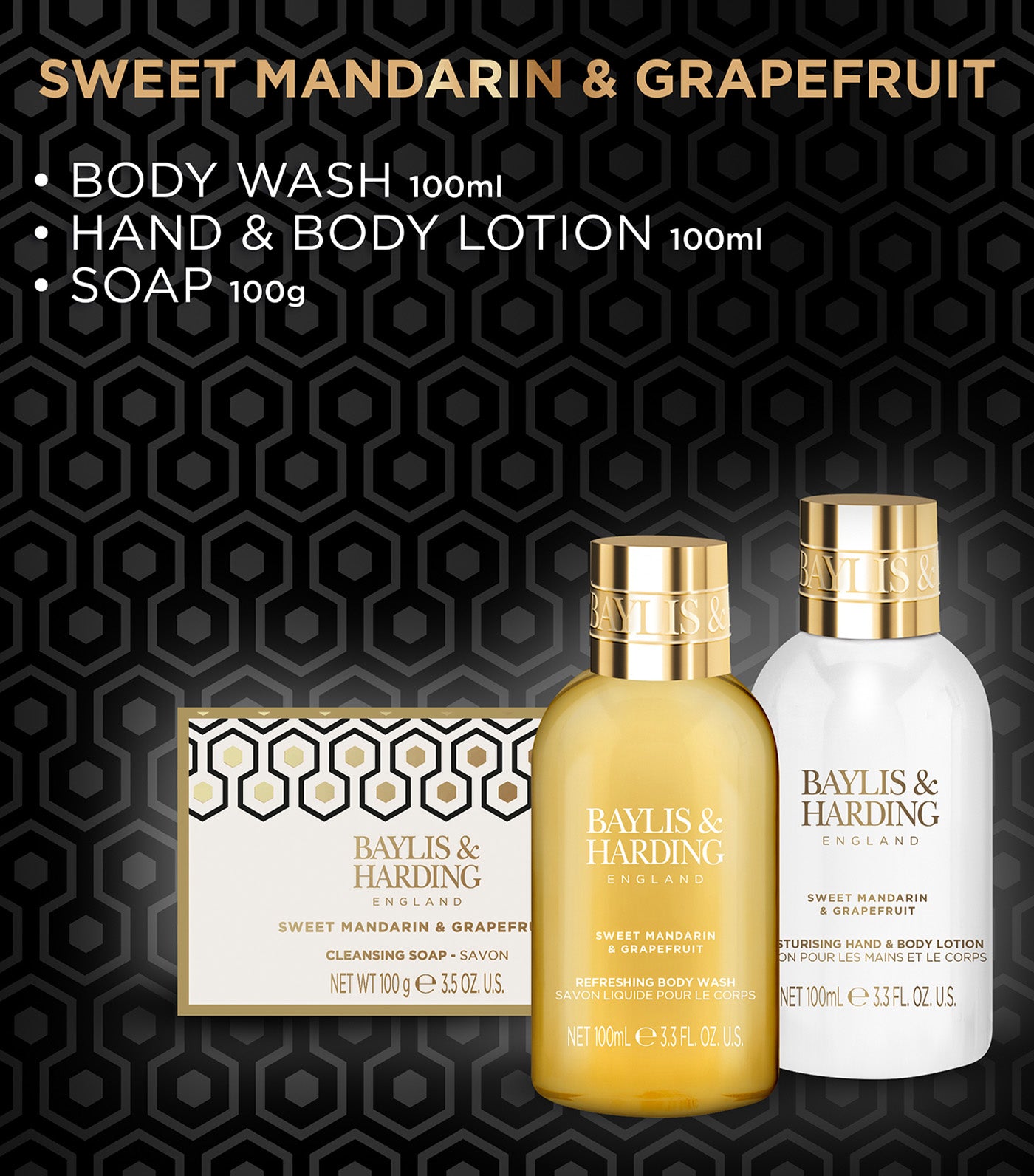 Sweet Mandarin and Grapefruit Luxury Mini Indulgent Shower Gift Set