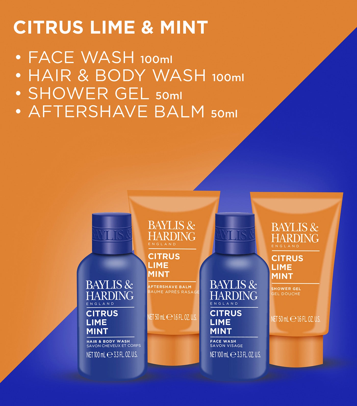 Citrus, Lime and Mint Men's Refreshing Travel Essentials Gift Set