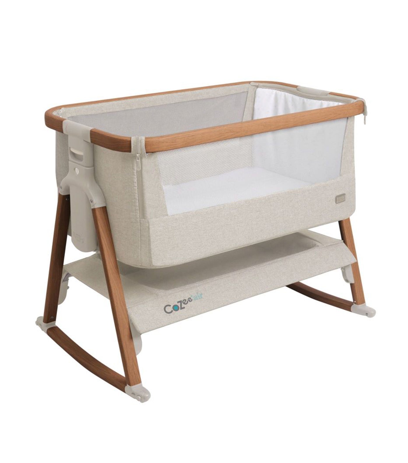 CoZee Air Bedside Crib Scandinavian Walnut/Ecru