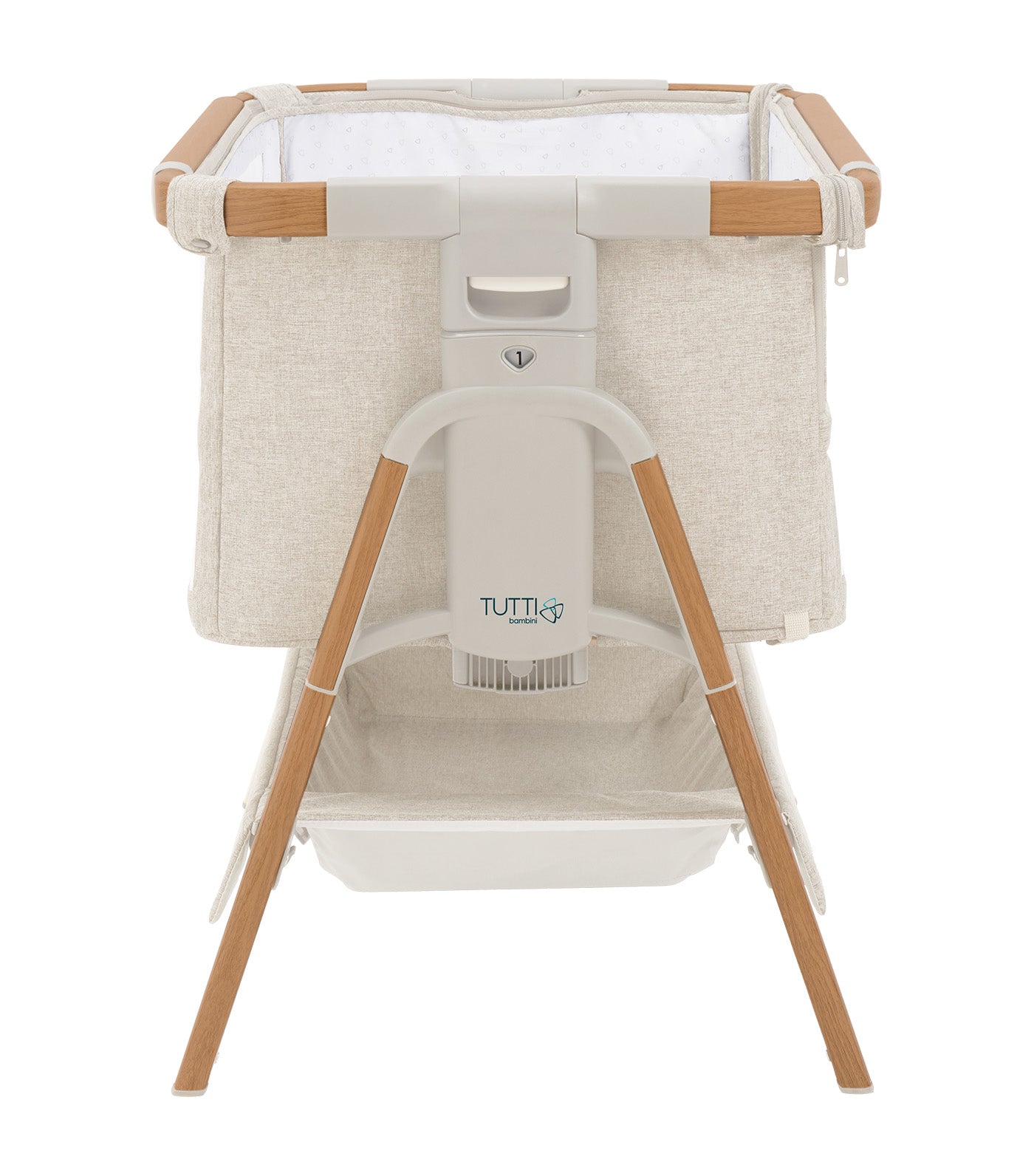 CoZee XL Bedside Crib and Cot Scandinavian Walnut/Ecru