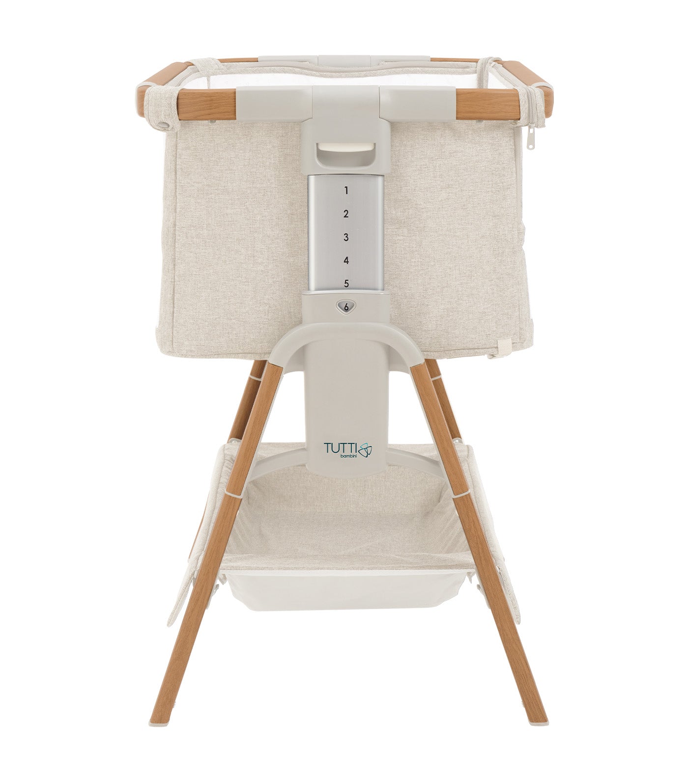 CoZee XL Bedside Crib and Cot Scandinavian Walnut/Ecru