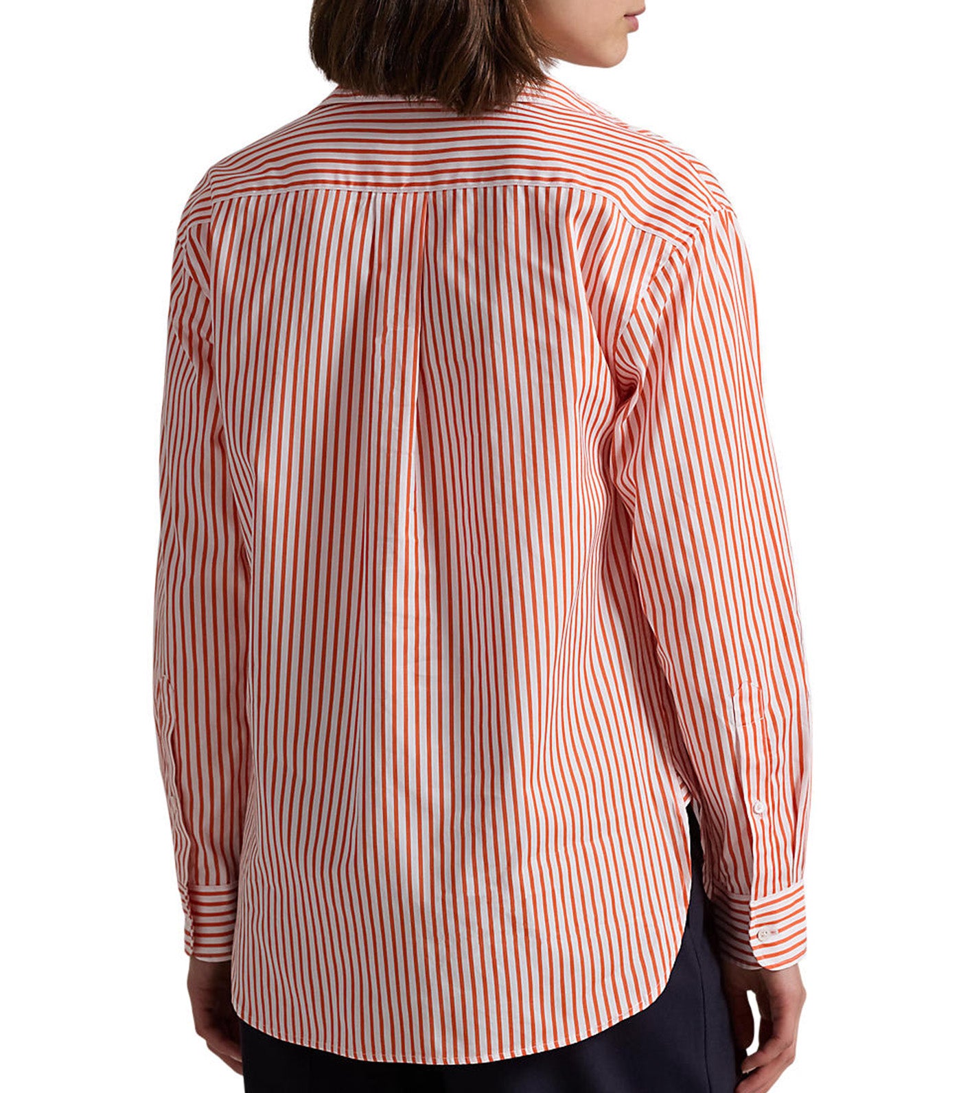 Women's Relaxed Fit Striped Cotton Shirt White/Spring Melon