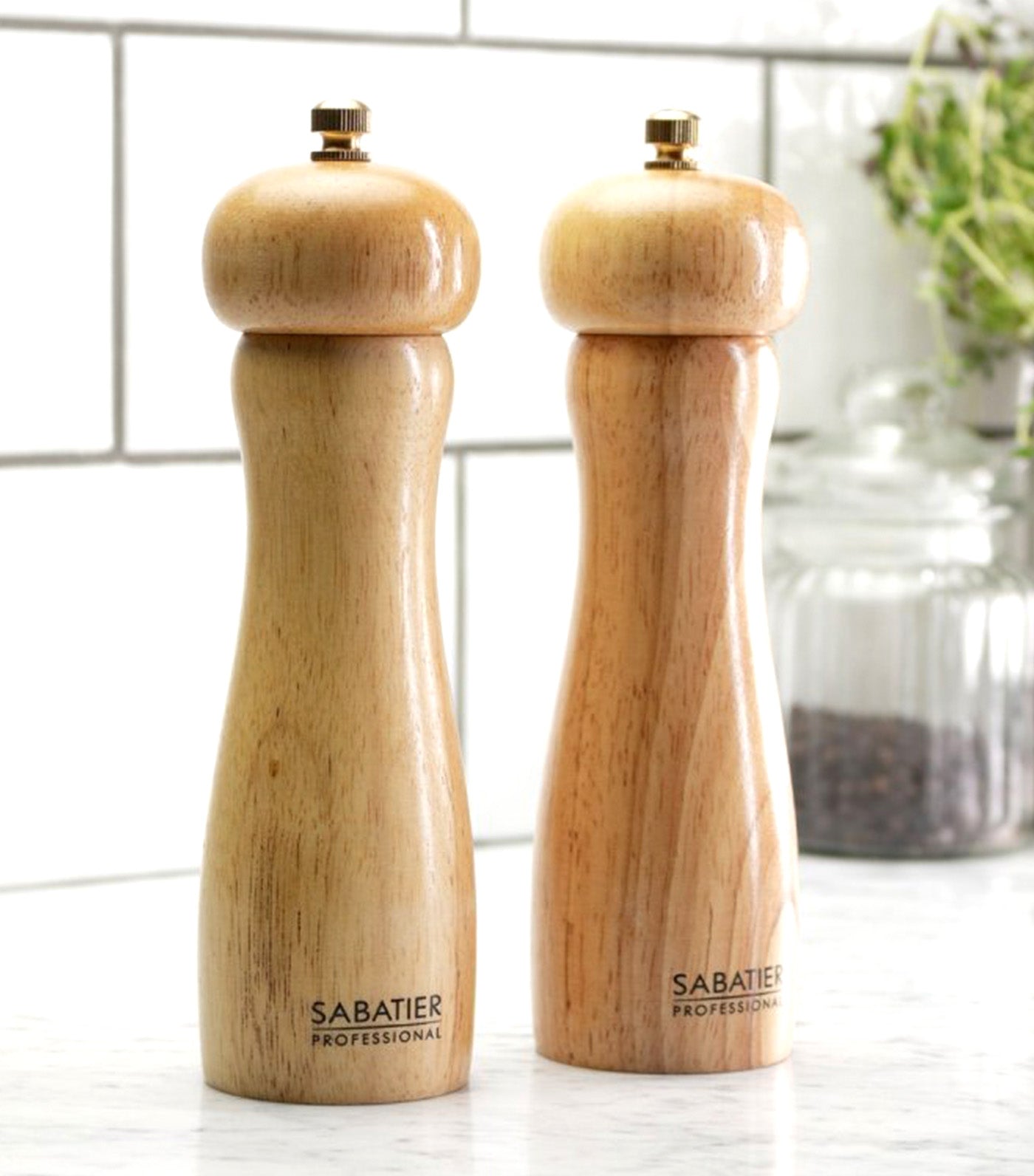 Sabatier Professional Bordeaux 2 Piece Salt and Pepper Mill Set Rubberwood