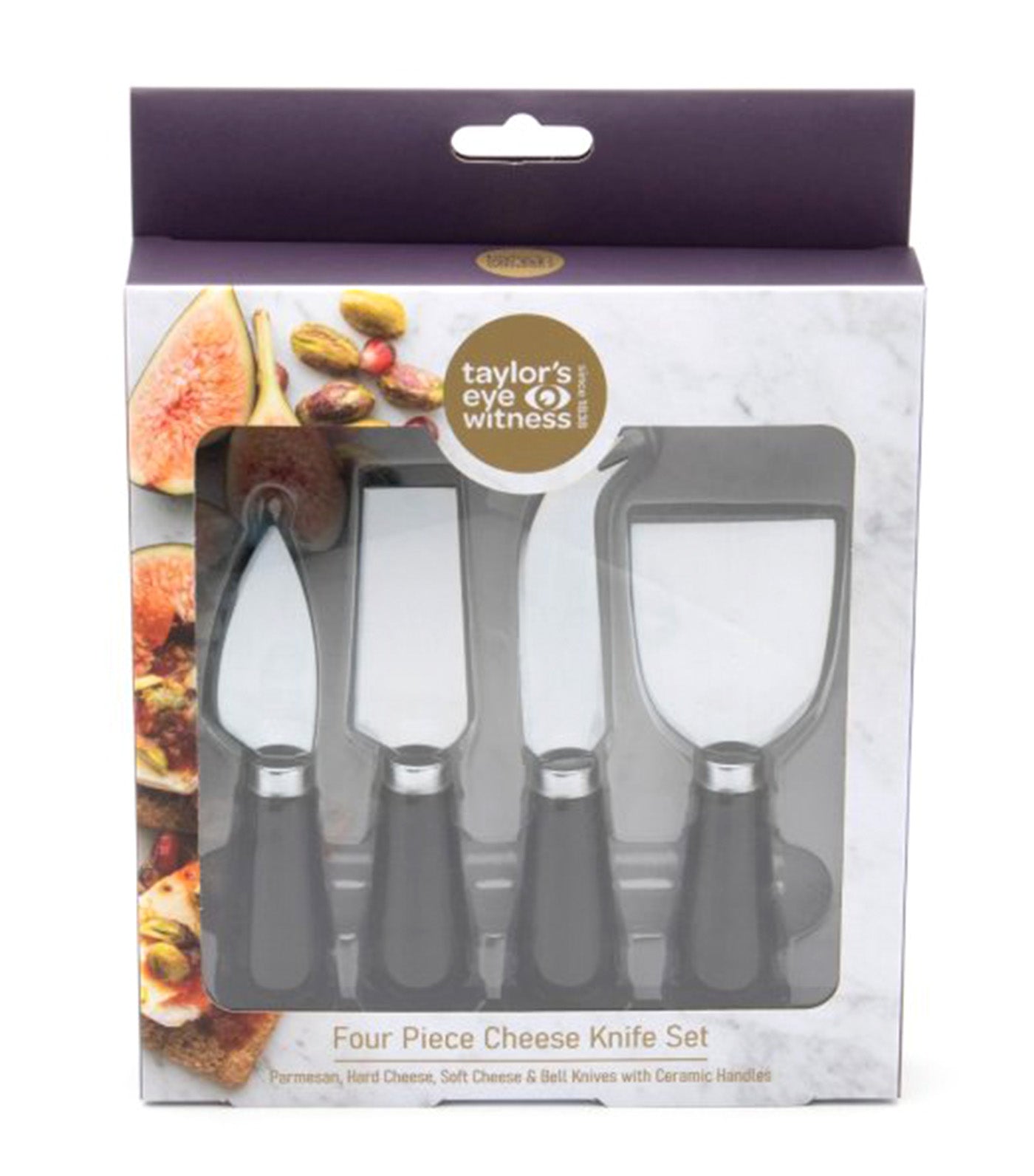 Four Piece Cheese Knife Set Black