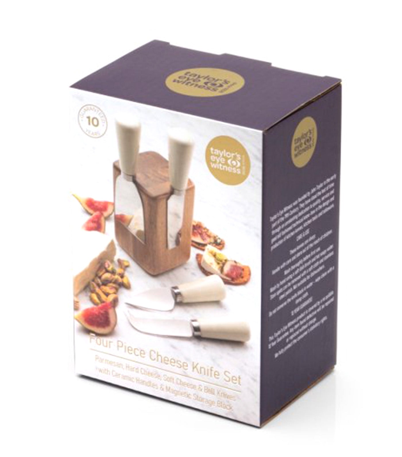 Four Piece Cheese Knife Block Set Cream