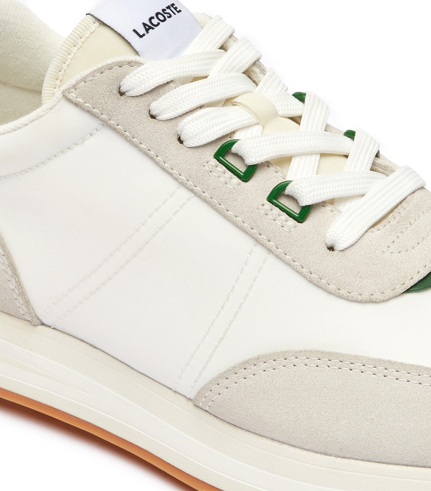 Men's L-Spin Contrasted Accent Trainers White/Dark Green