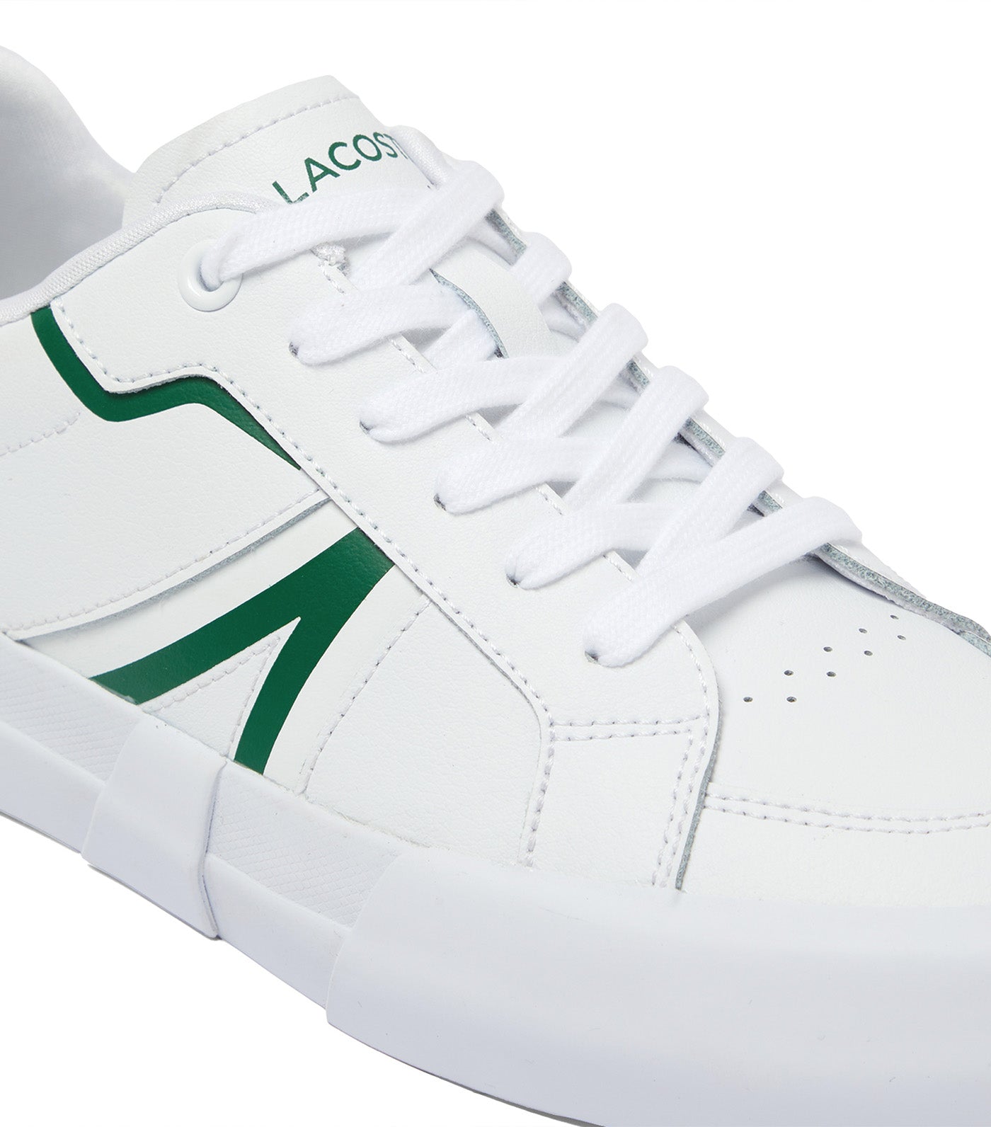 Women's L004 Contrasted Leather Trainers White/Green