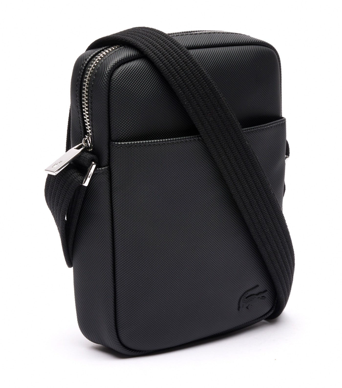 Men's Classic Piqué Effect Satchel Noir