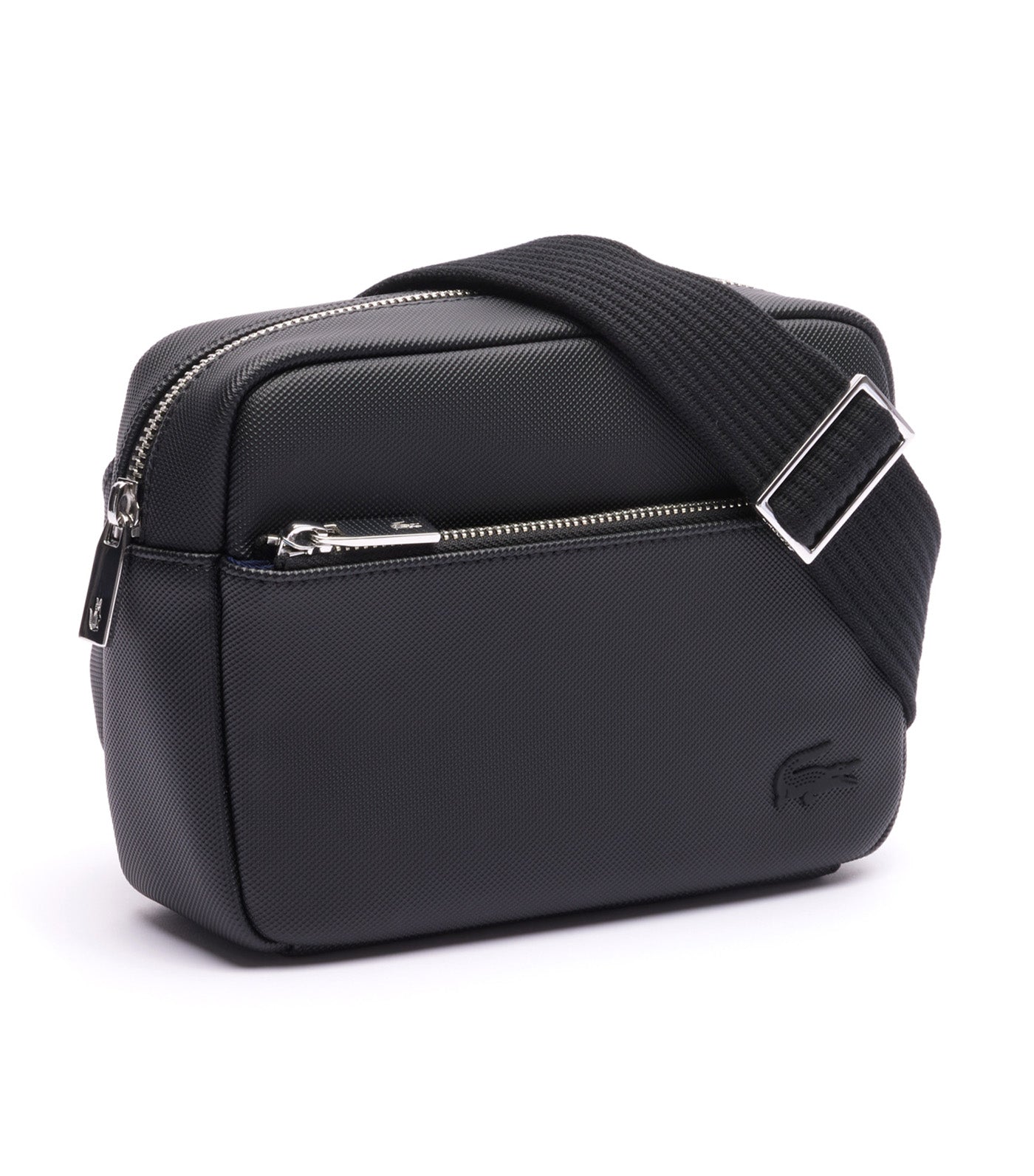 Piqué Effect Reporter Bag Noir