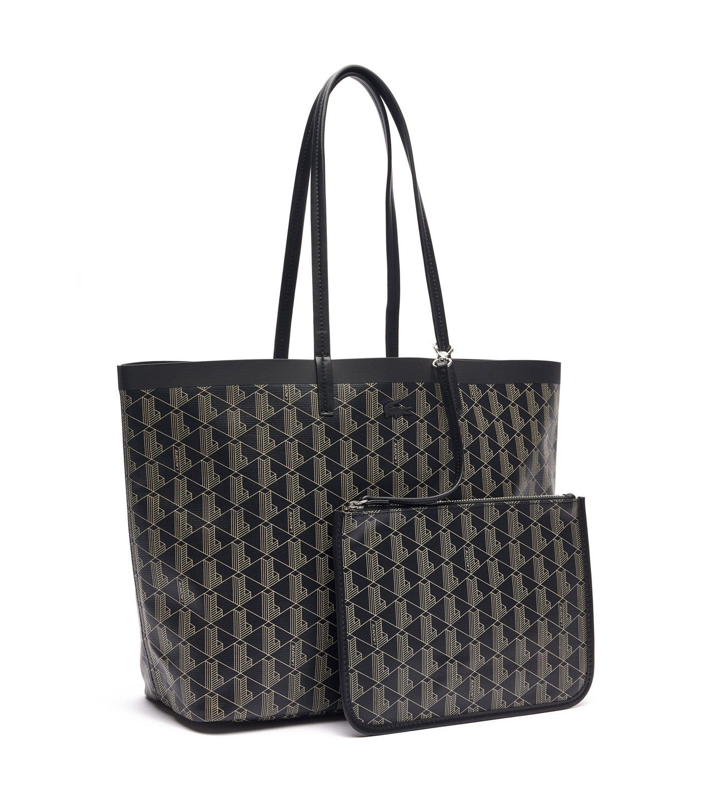 Zely Tote with Removable Pouch Mono Noir Beige