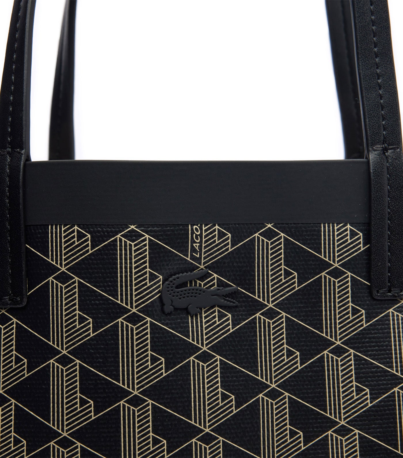 Lacoste Zely Coated Canvas Monogram Large Tote Mono Noir