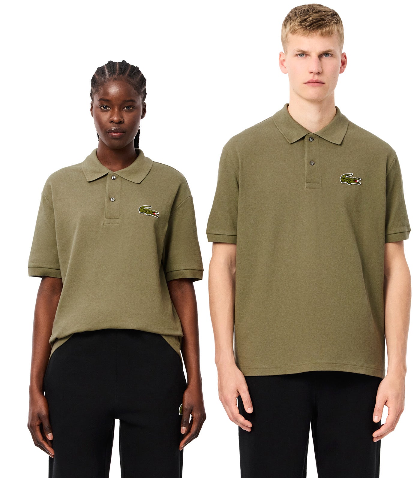 Original L.12.12 Loose Fit Polo Shirt with Badge Khaki