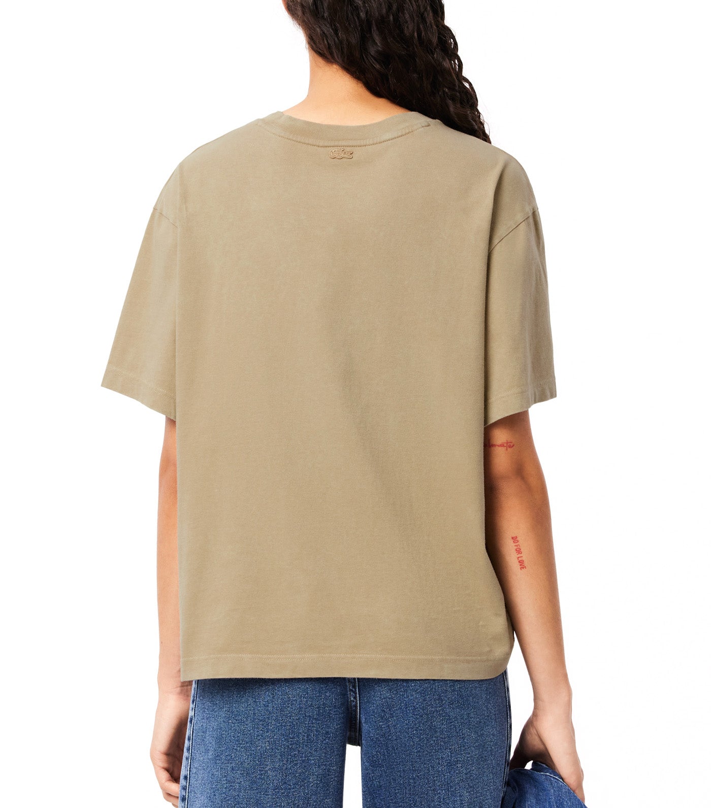 Oversized Wash Effect Badge T-Shirt Viennese