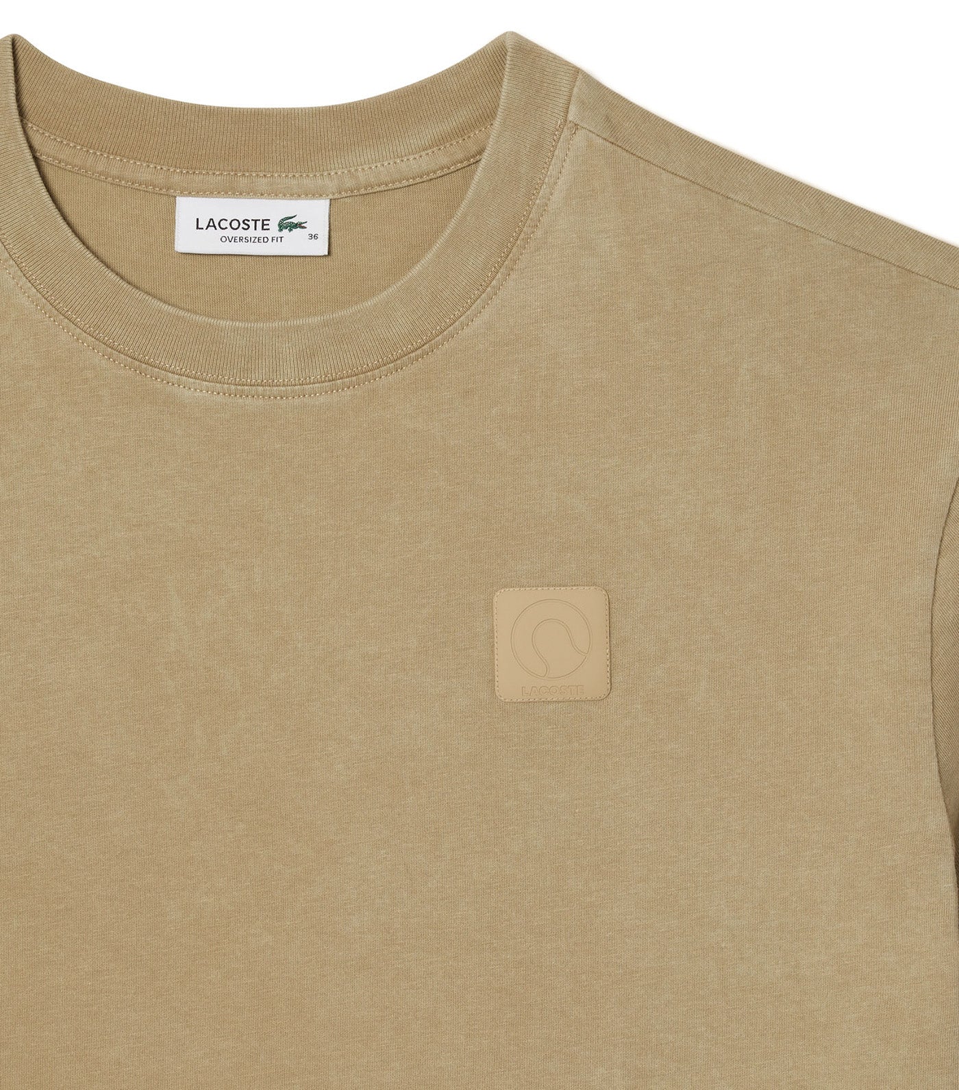 Oversized Wash Effect Badge T-Shirt Viennese