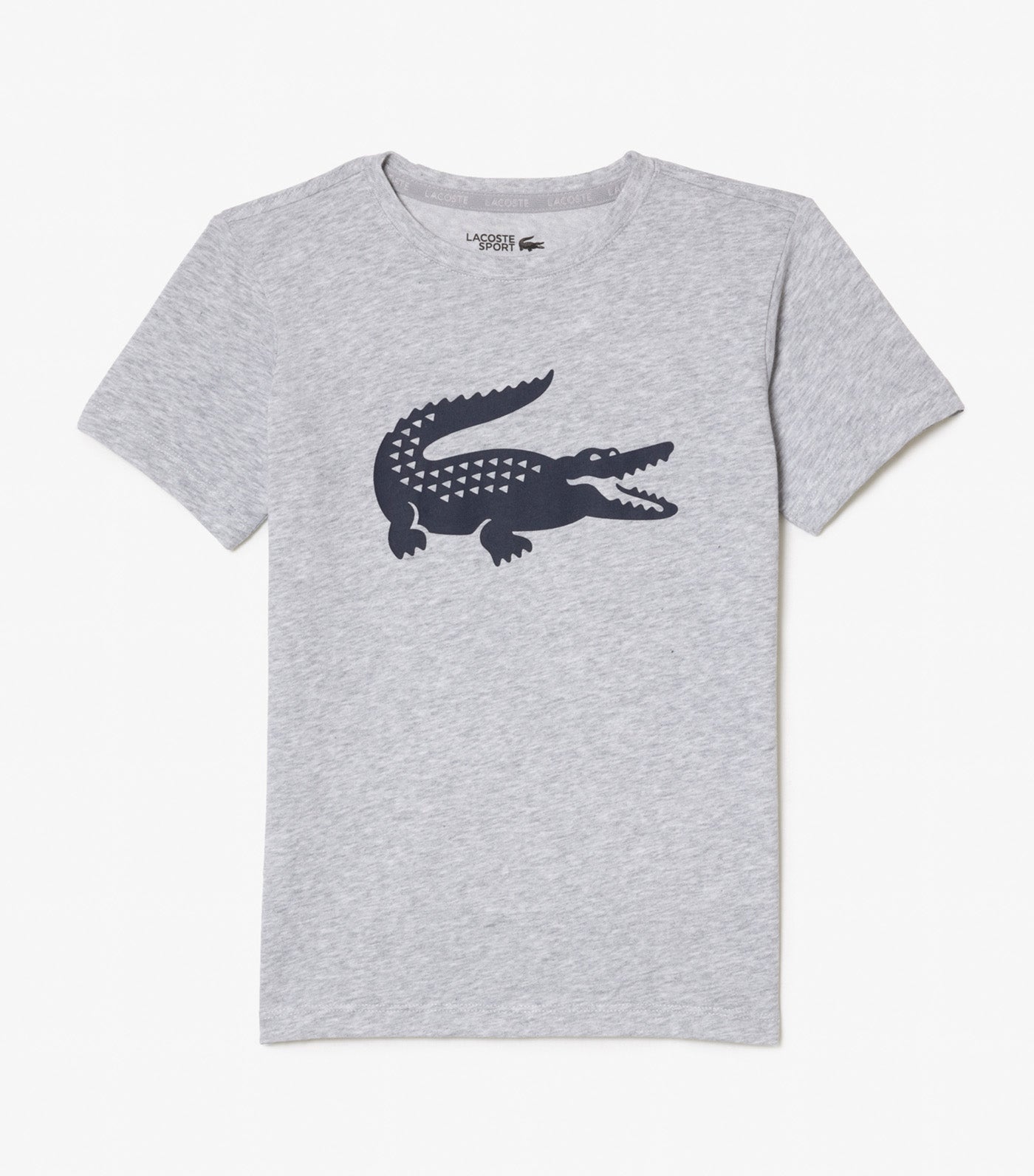 Boys' Lacoste SPORT Tennis Technical Jersey Oversized Croc T-shirt  Silver Chine/Navy Blue