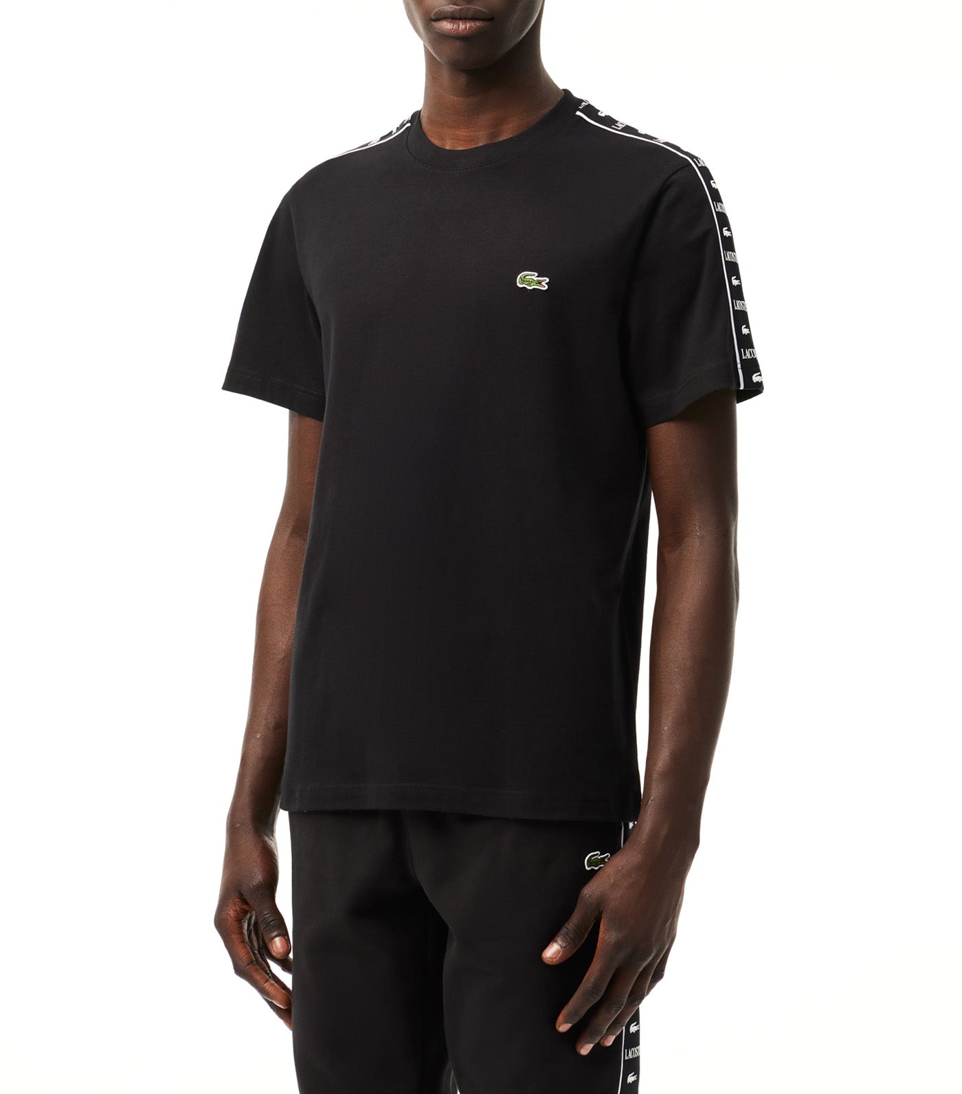 【送料&関税込】Lacoste Black Cotton Jersey T-shirt Lacoste Plain Cotton Jersey T-Shirt Black | Rustan's