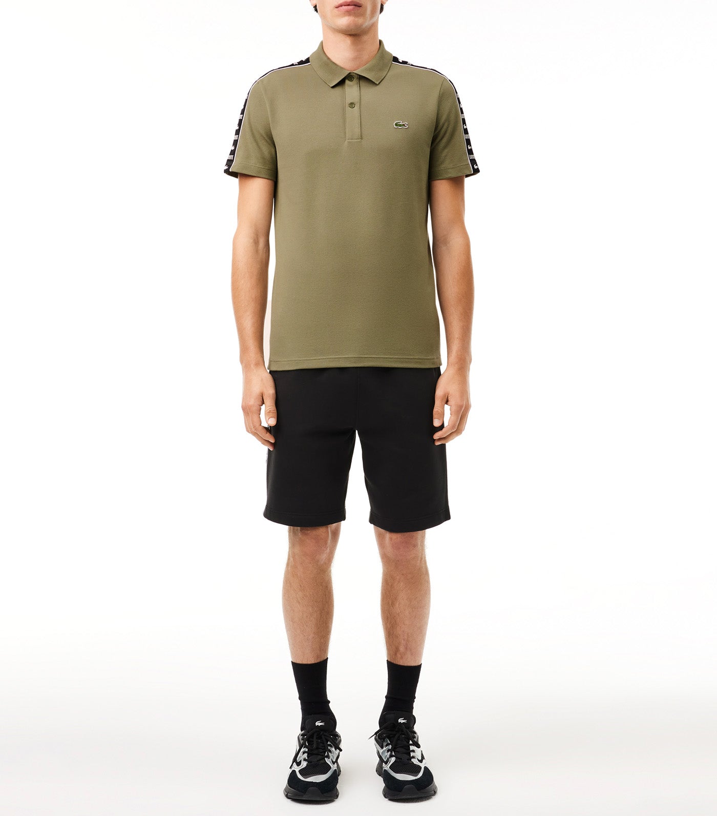 Regular Fit Logo Stripe Polo Shirt Khaki