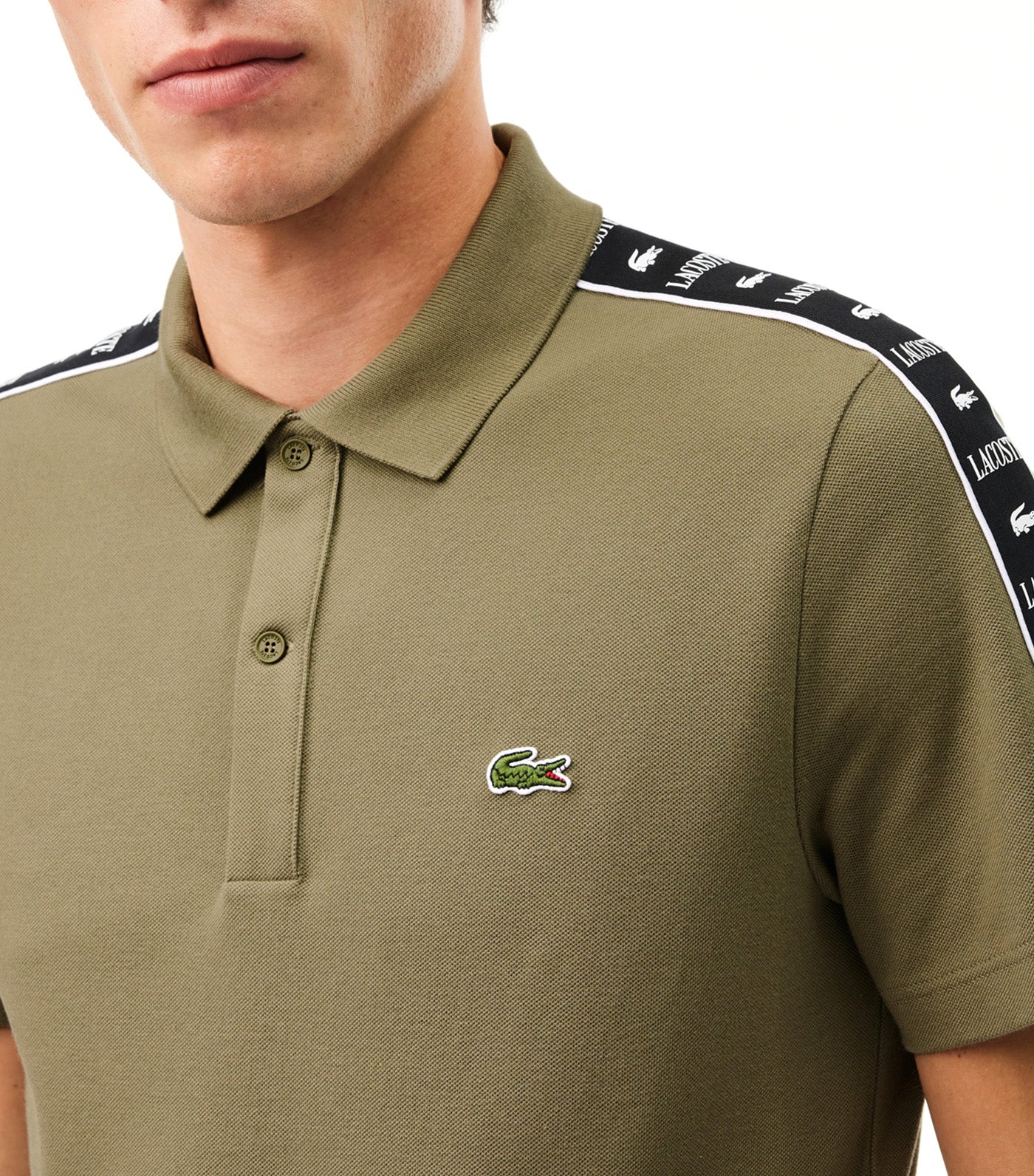 Regular Fit Logo Stripe Polo Shirt Khaki