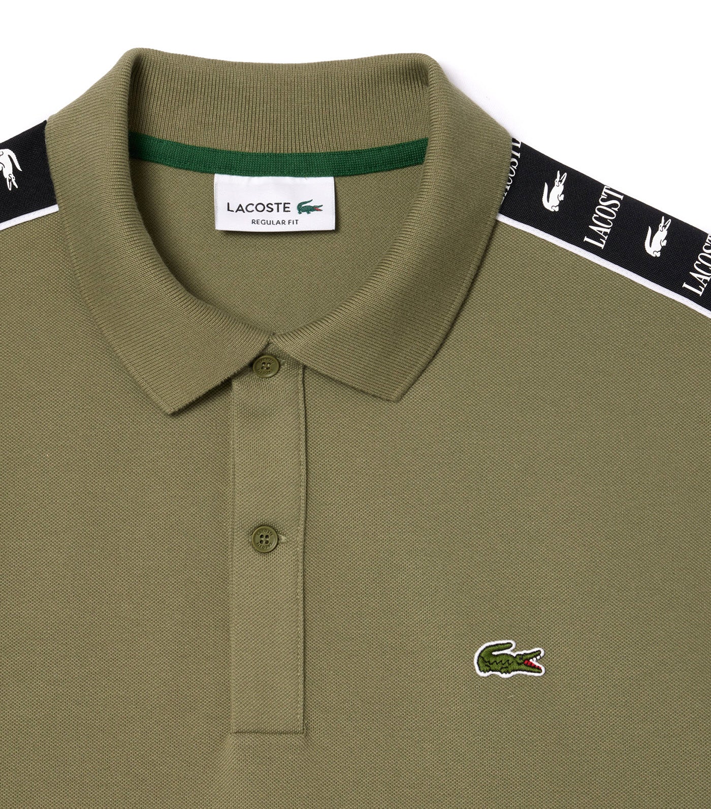 Regular Fit Logo Stripe Polo Shirt Khaki