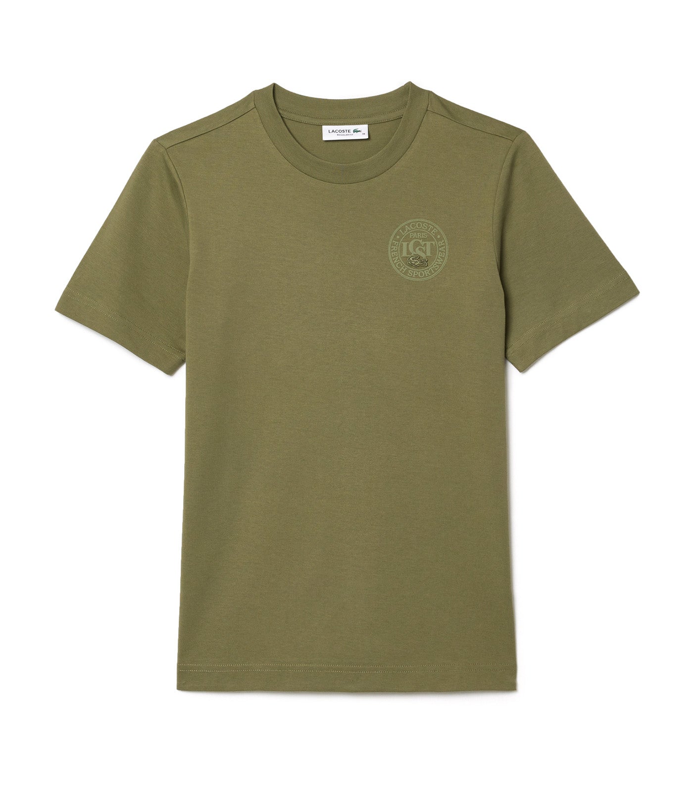 Branded Cotton Jersey T-Shirt Khaki