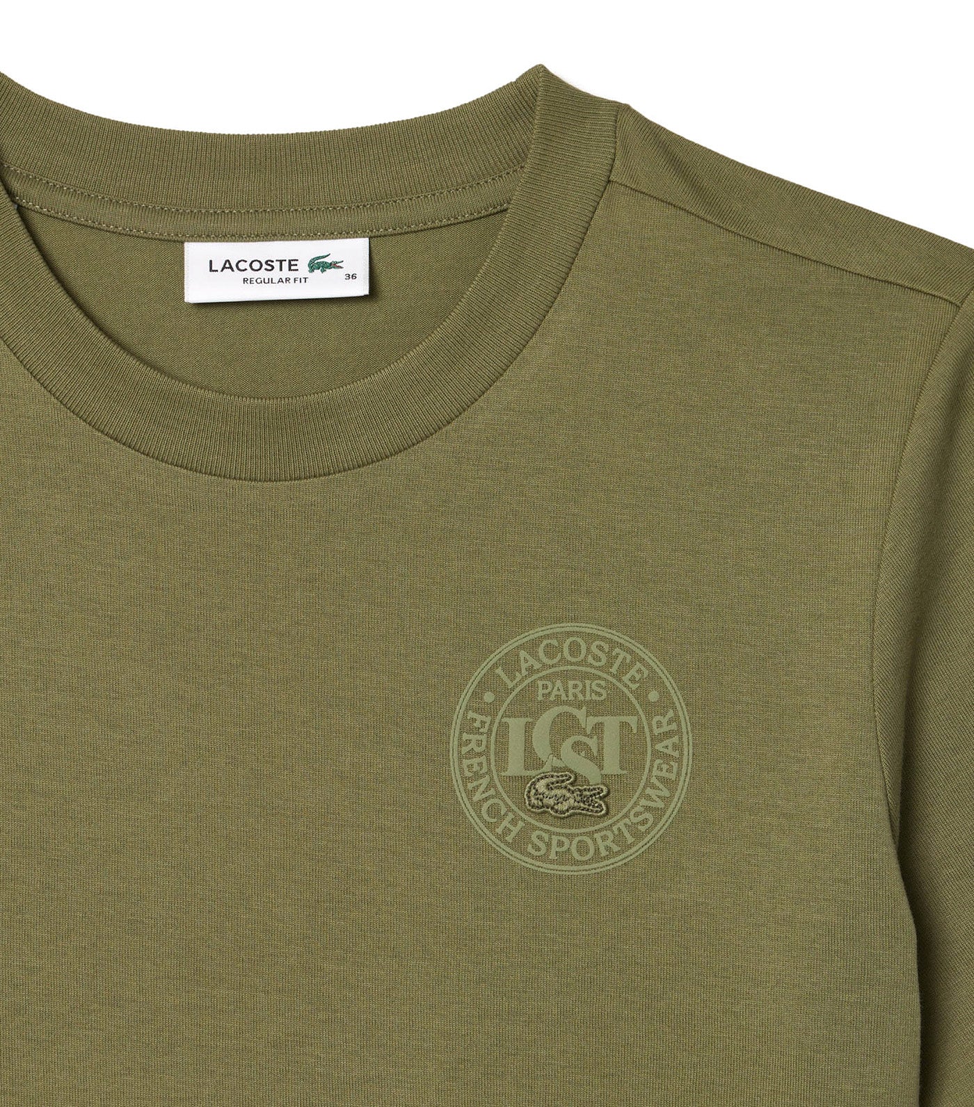 Branded Cotton Jersey T-Shirt Khaki