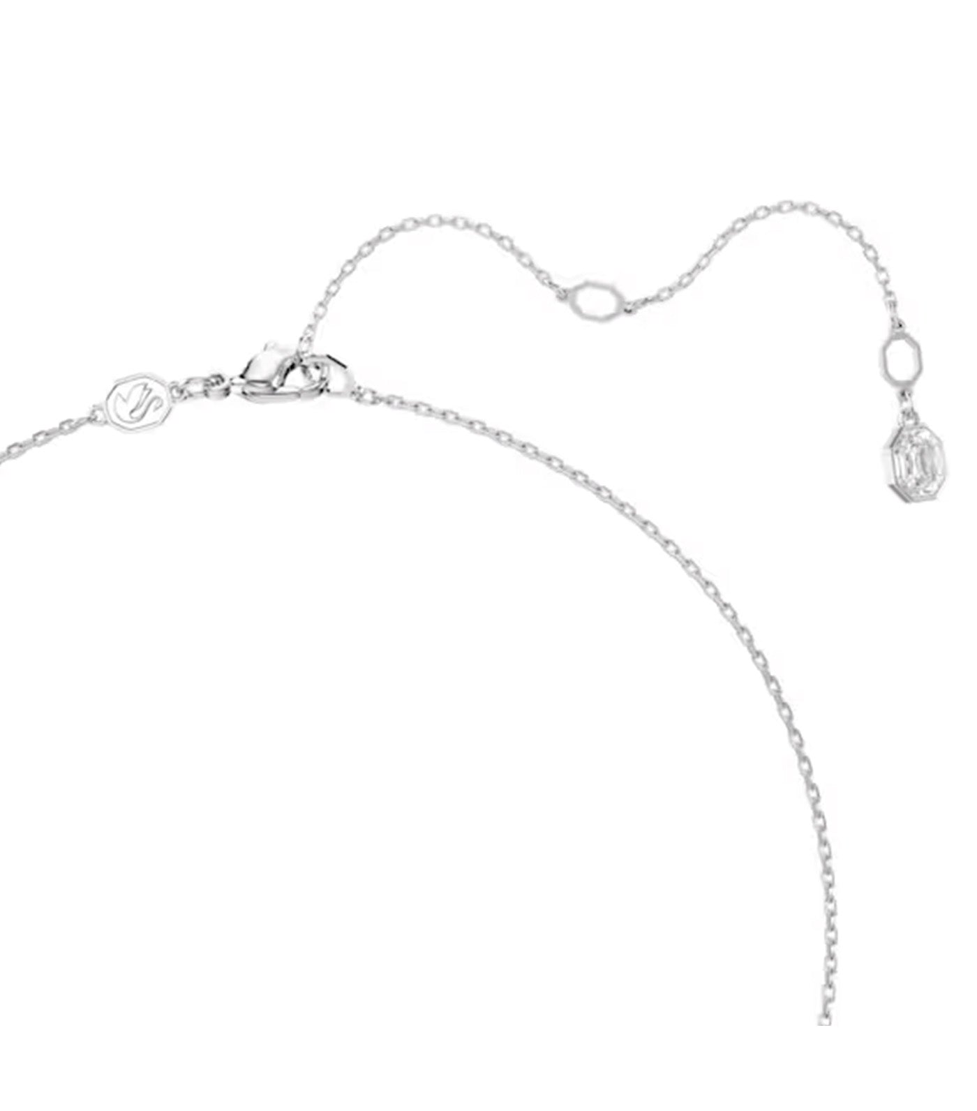 Dextera Pendant Pavé, White, Rhodium Plated