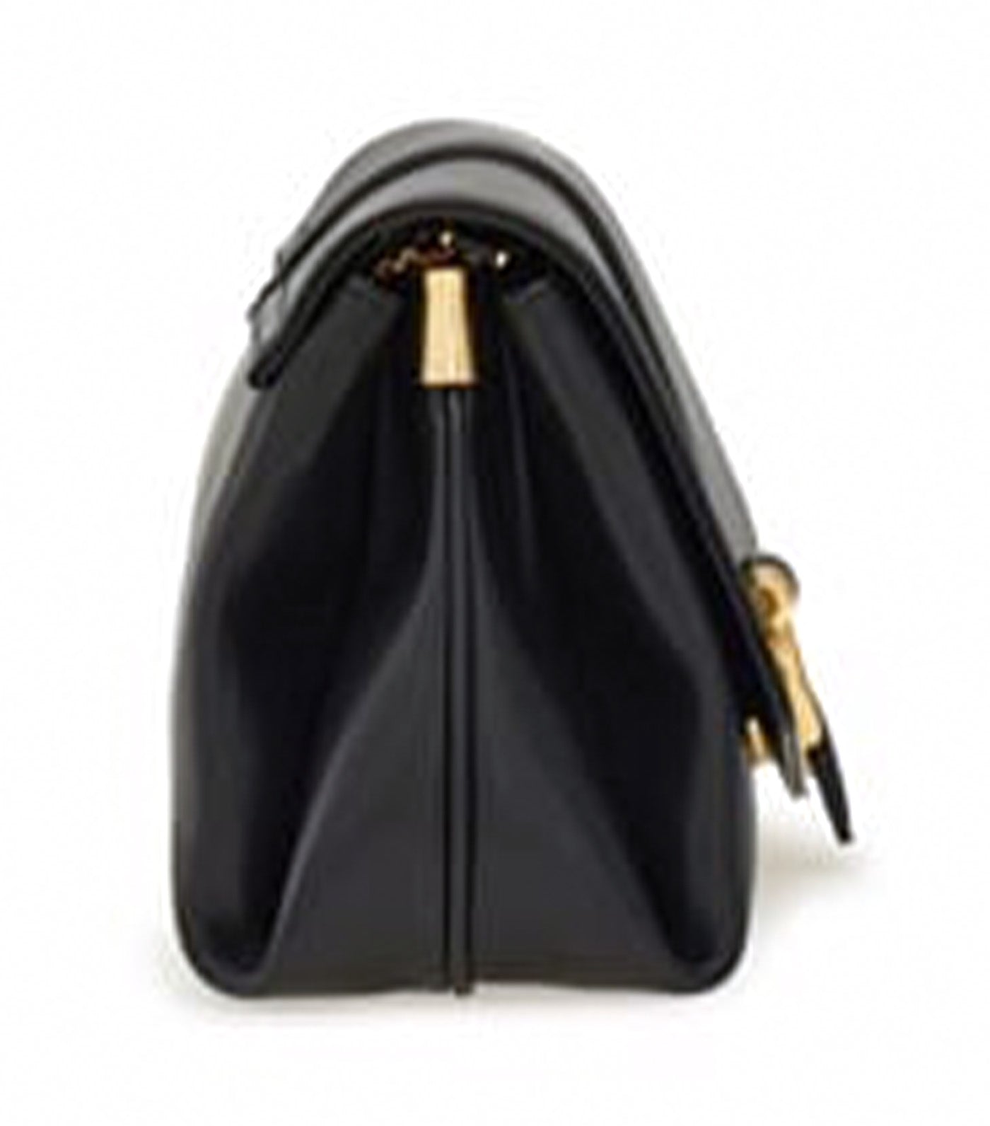 Front Flap Crossbody Bag (M) Calfskin Black