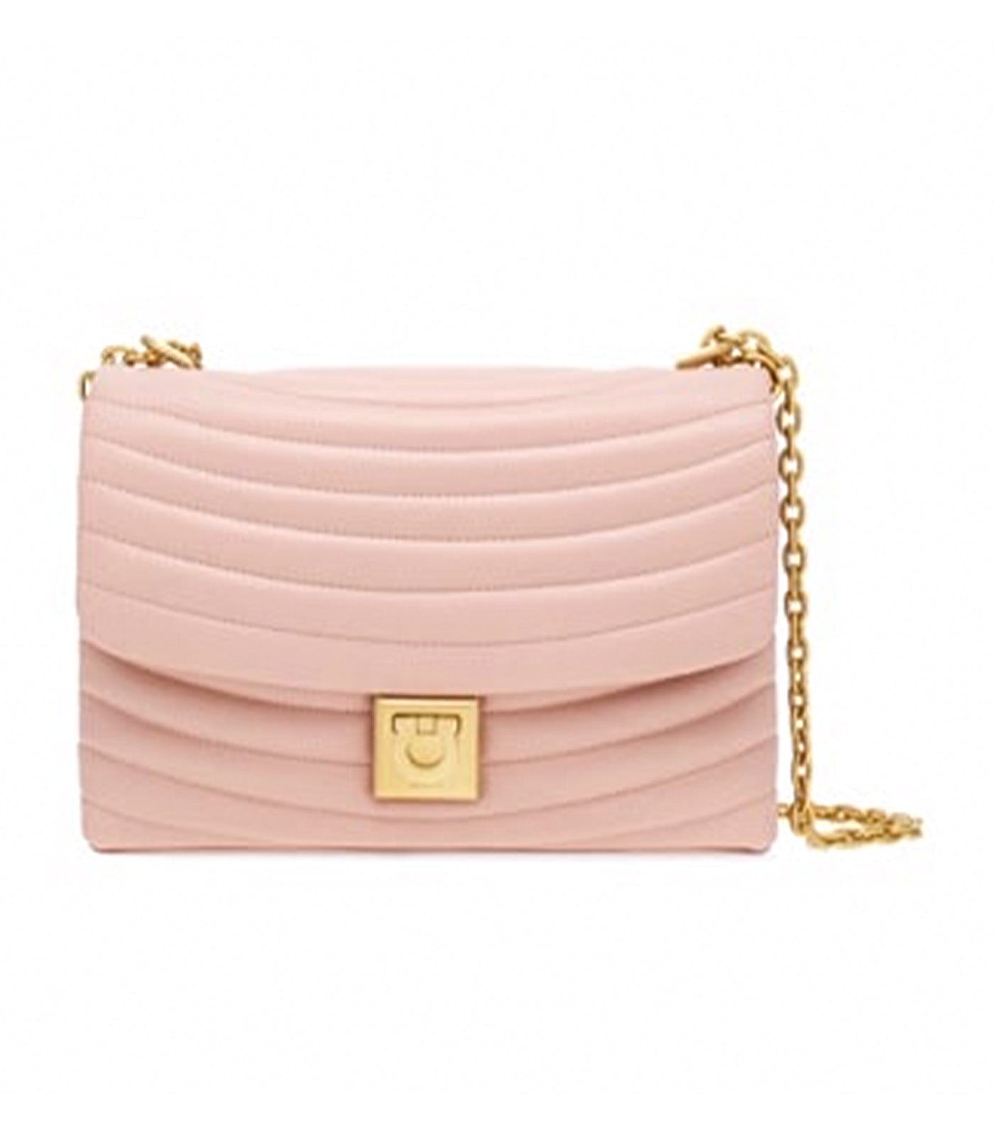 Quilted Shoulder Bag (M) Calfskin Pink