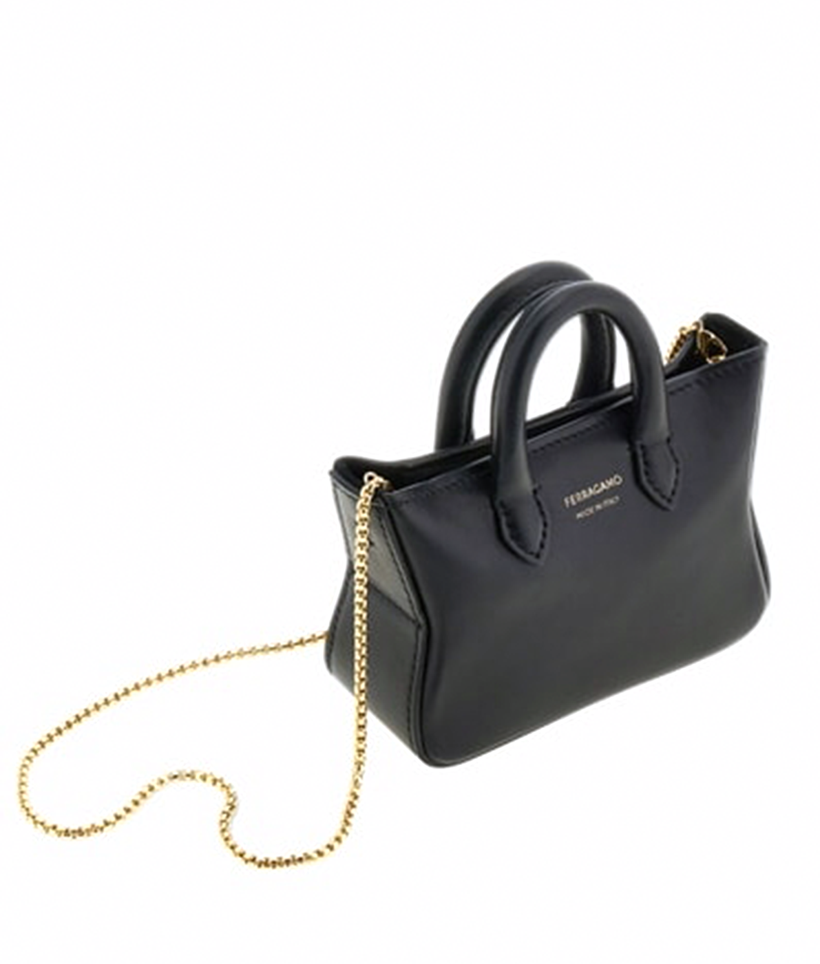 Tote Mini Charm Calfskin Black