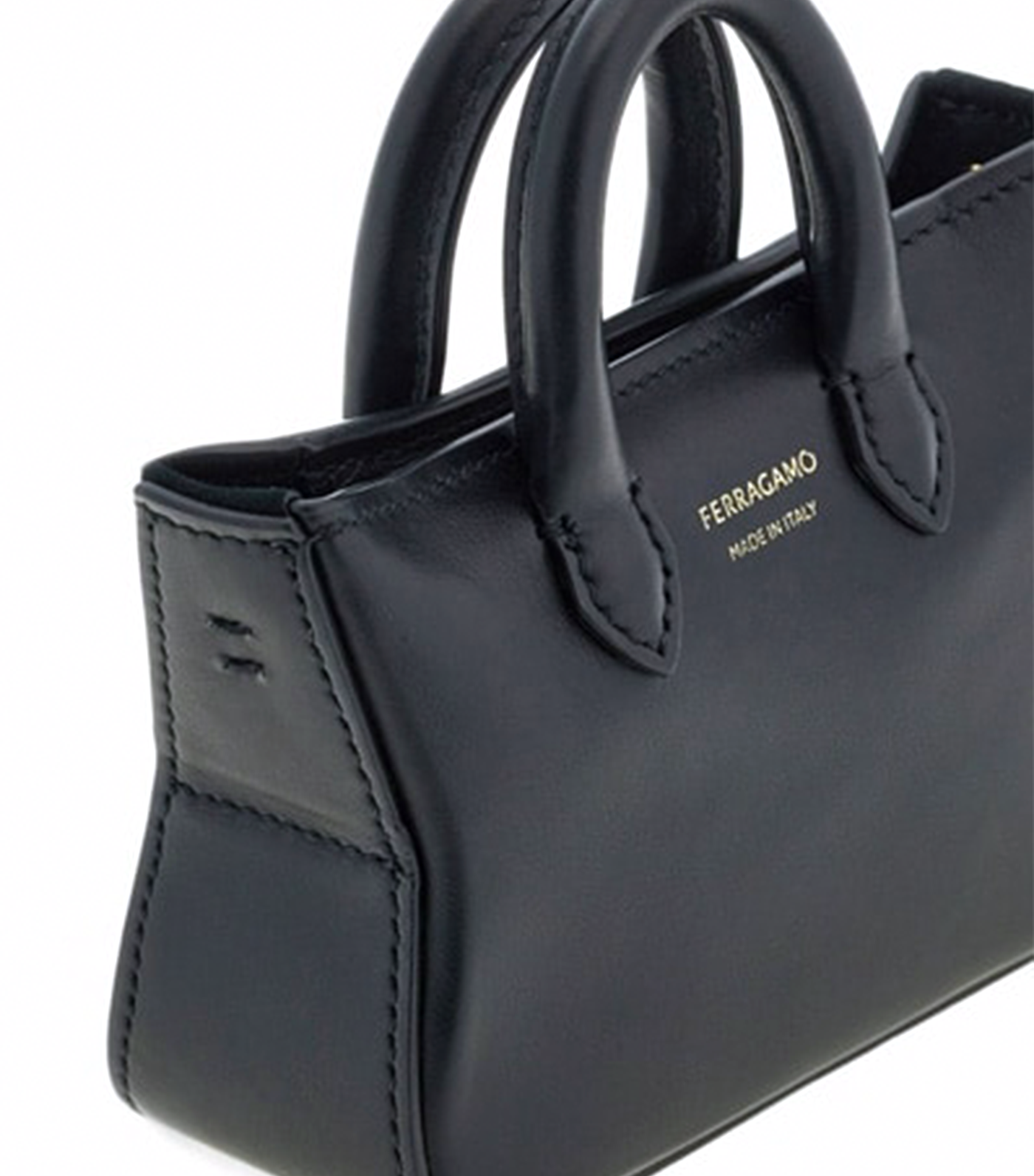 Tote Mini Charm Calfskin Black