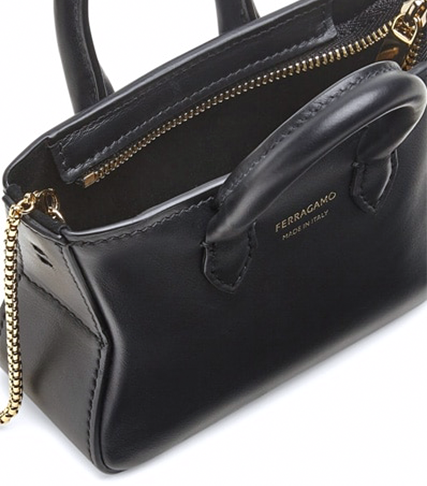 Tote Mini Charm Calfskin Black