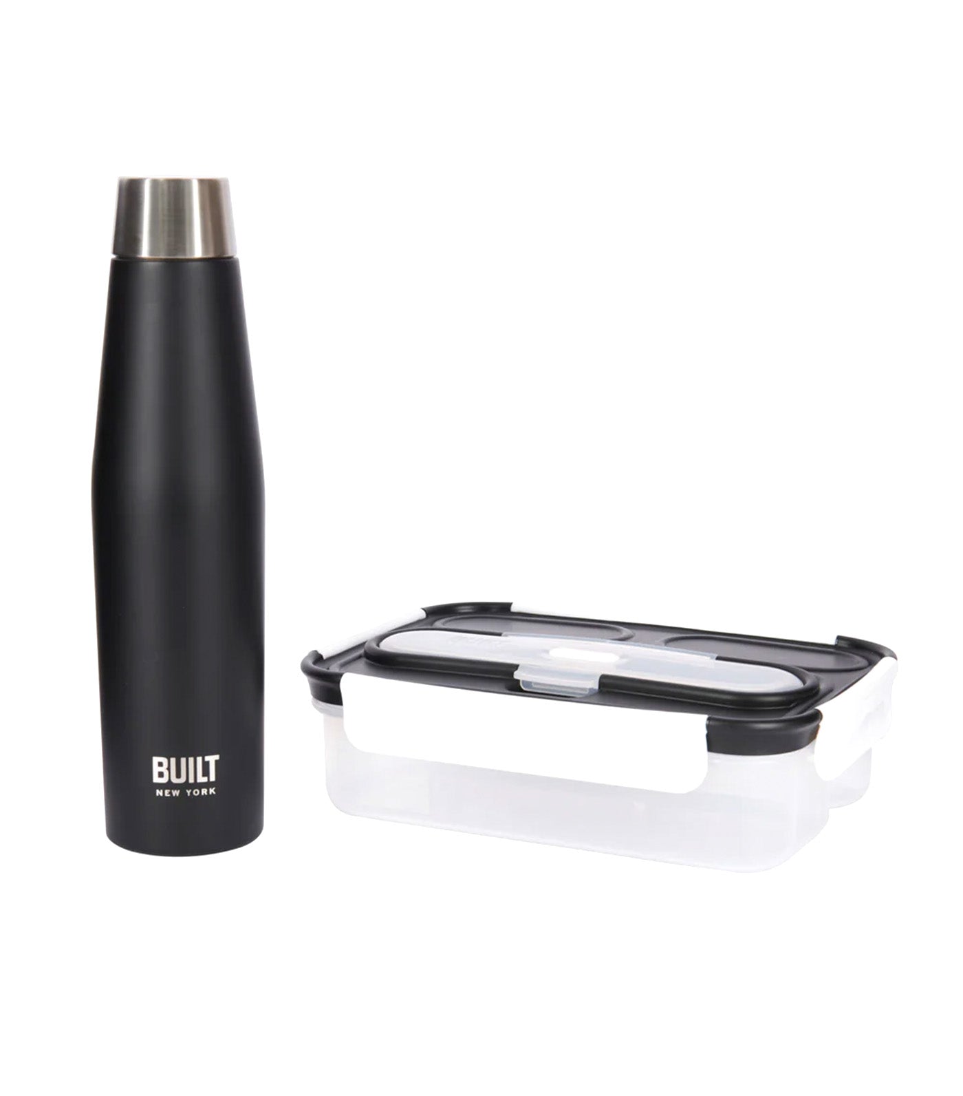 Built Bento 540ml Apex Insulated Water Bottle & 1L Lunch Box Set Black