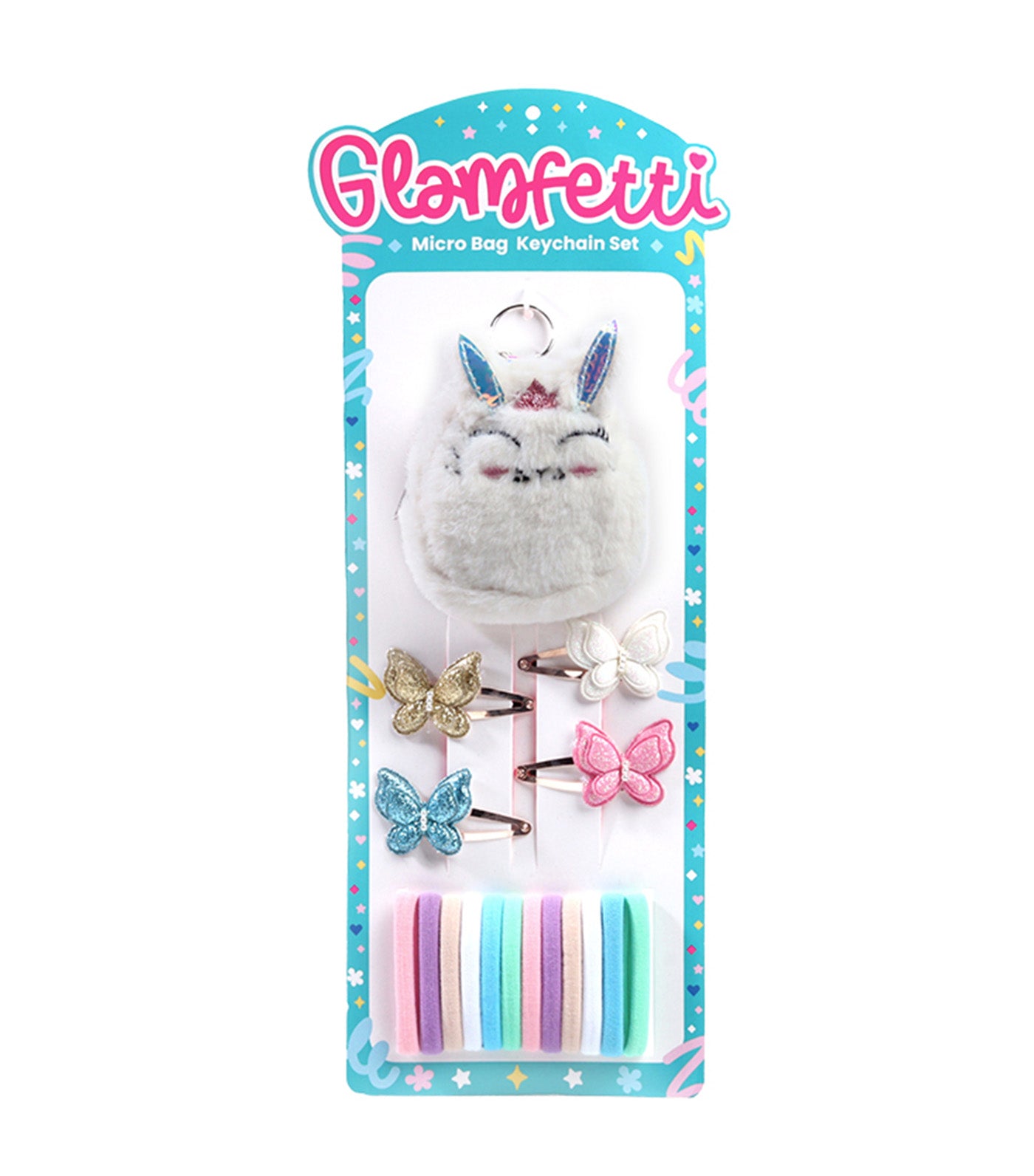 Microbag Keychain with Hair Accessories Set