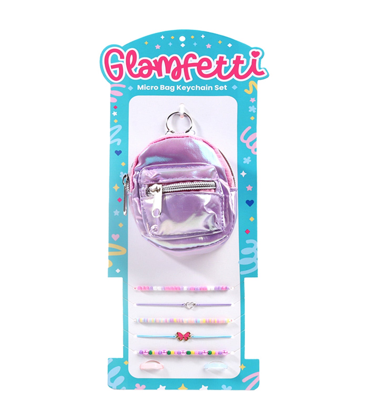 Microbag Keychain with Hair Accessories Set