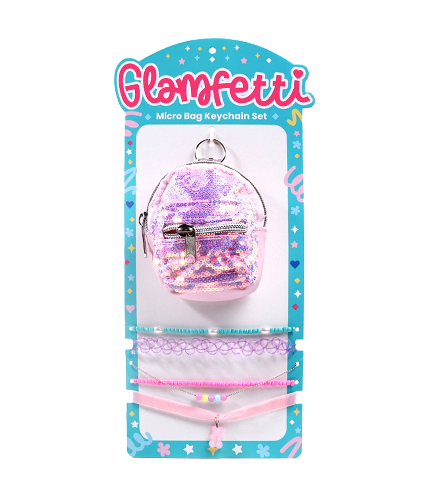 Microbag Keychain with Hair Accessories Set