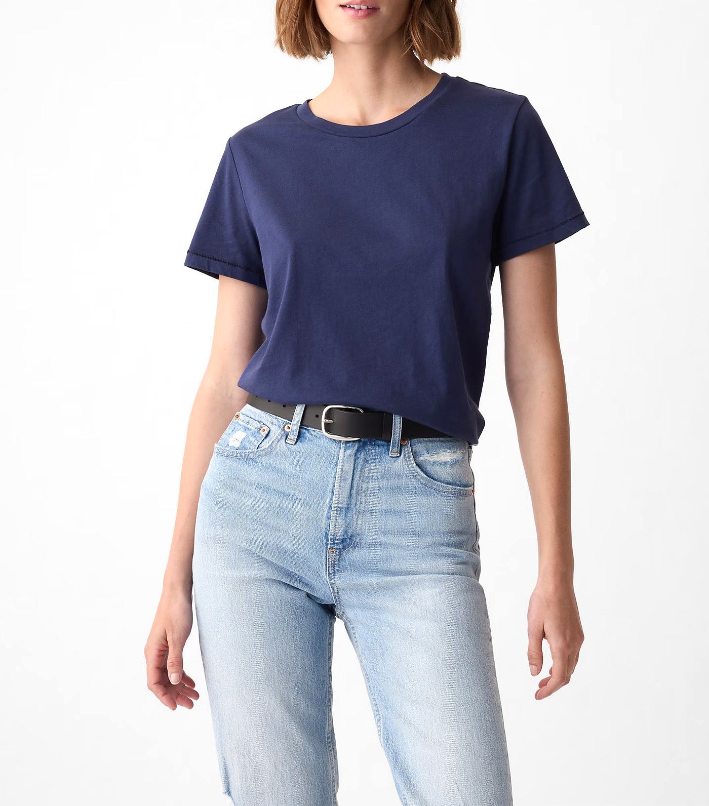 Organic Cotton Vintage T-Shirt Navy Uniform