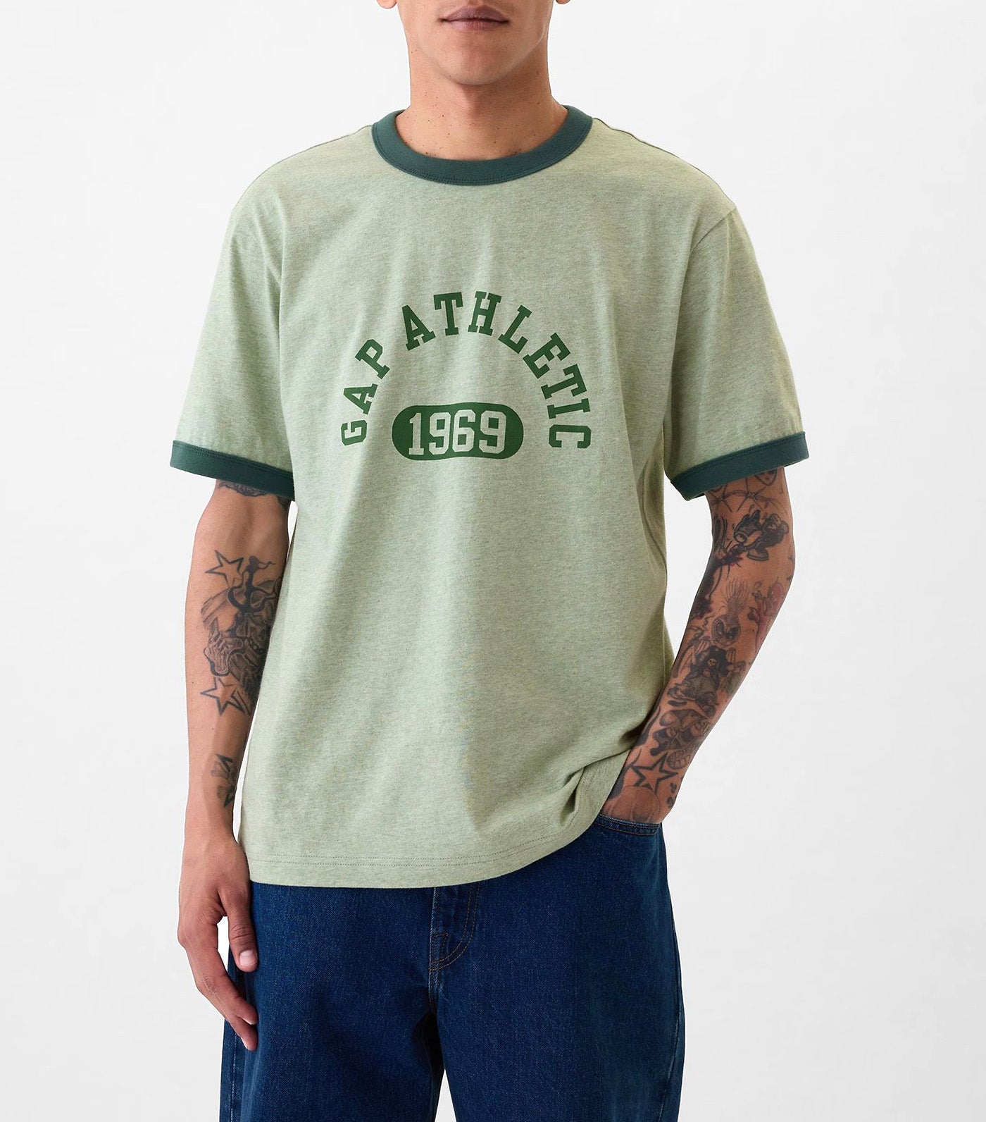 Athletic Logo Graphic T-Shirt Simply Green 16-5936