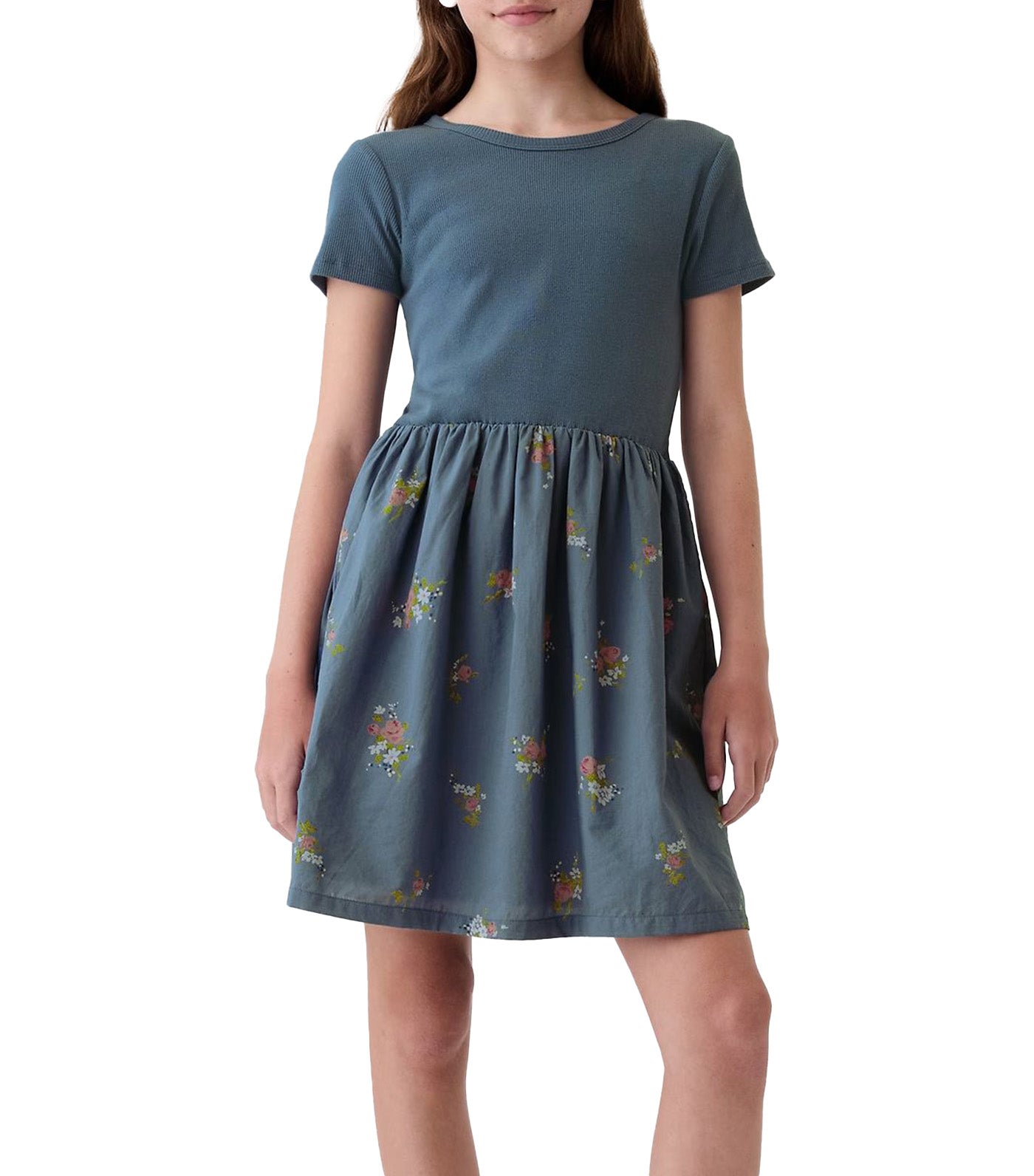 Kids Skater Dress Bainbridge Blue Flora