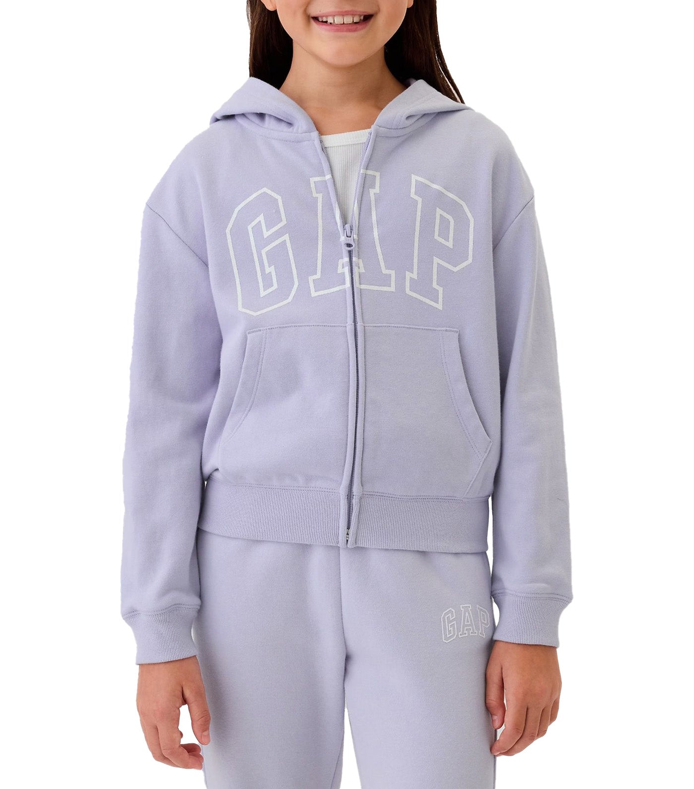 Kids Relaxed Logo Zip Hoodie Cosmic Sky Purple 15-3