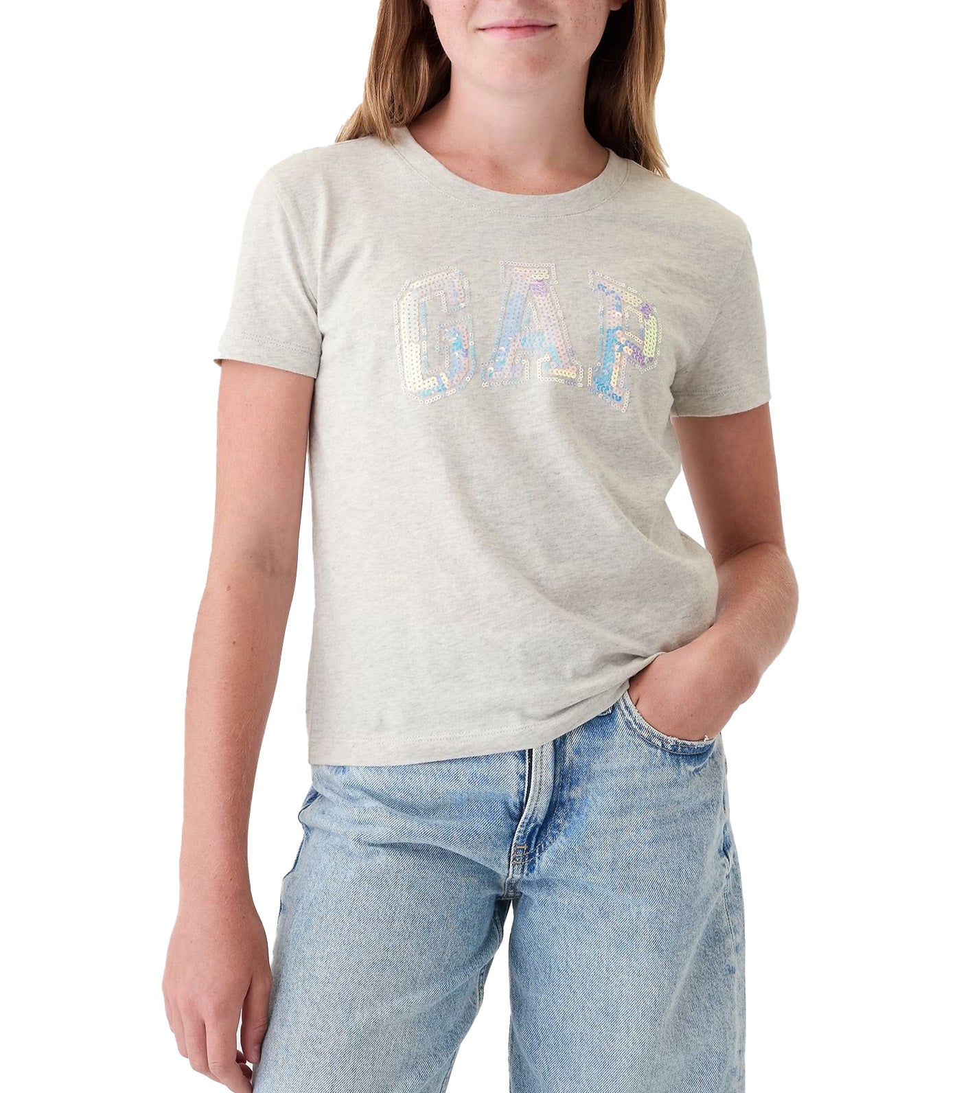 Kids Organic Cotton Logo T-Shirt B03 Light Grey Heather