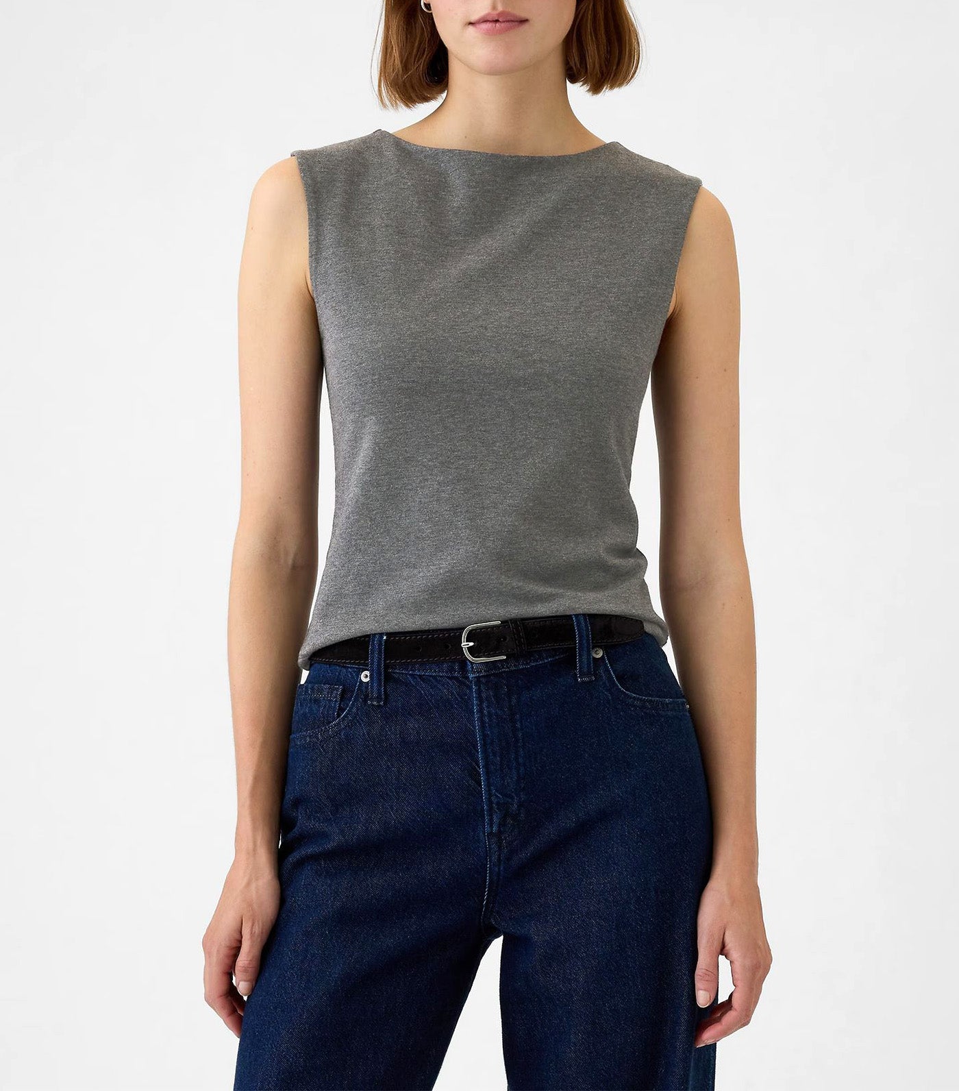 Modern Boatneck Top B65 Dark Heather Gray