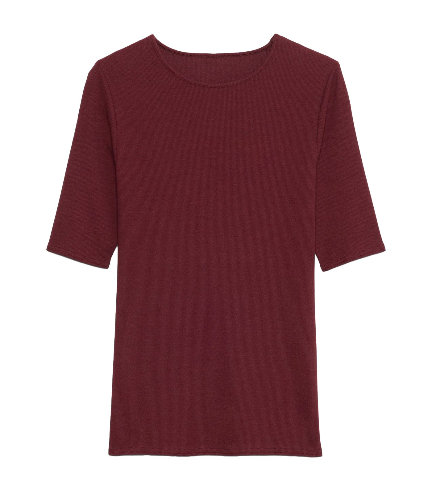 Ribbed Elbow-Sleeve T-Shirt Cherry Jam