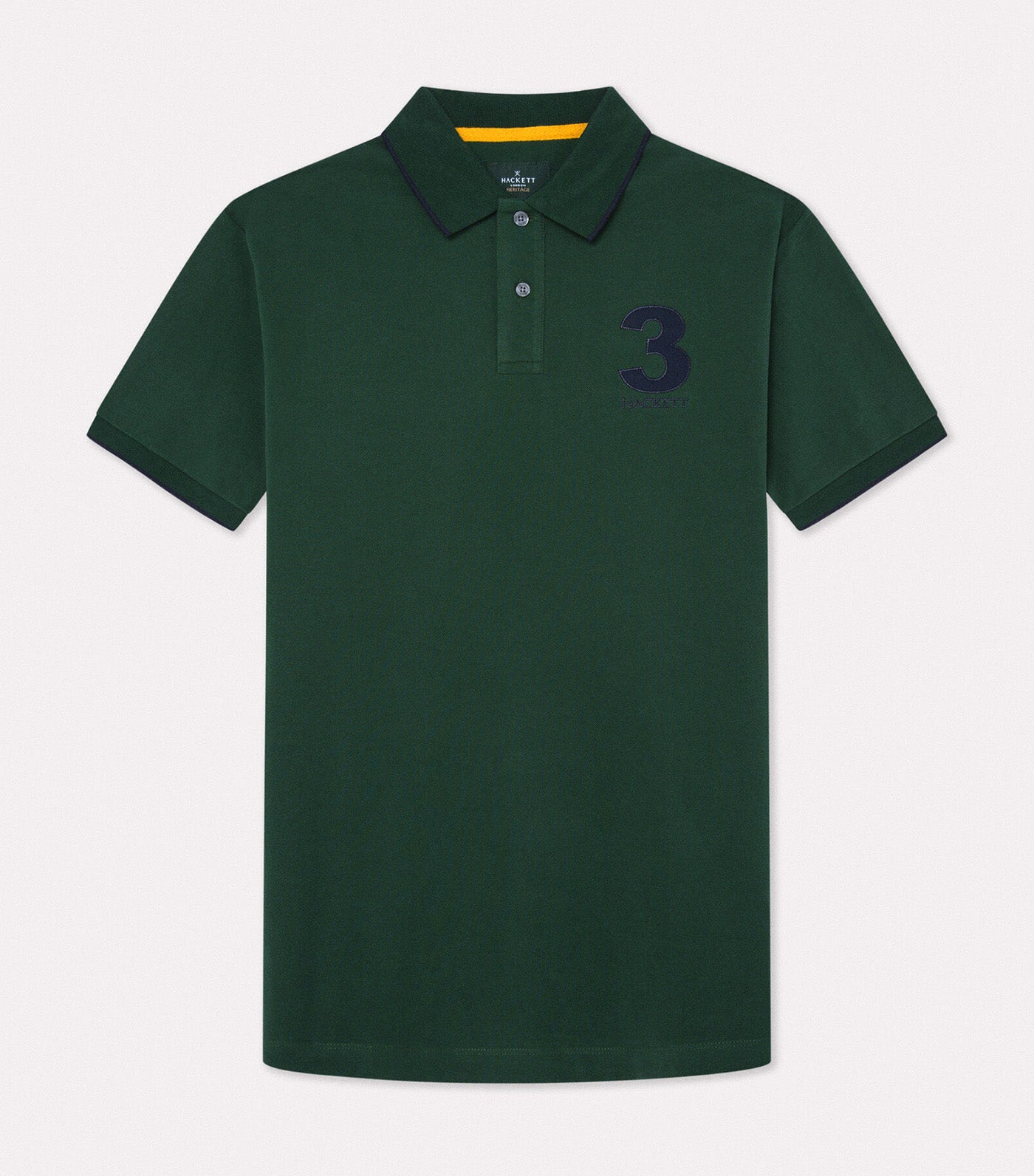 Heritage Number Polo Shirt Forest Night Green