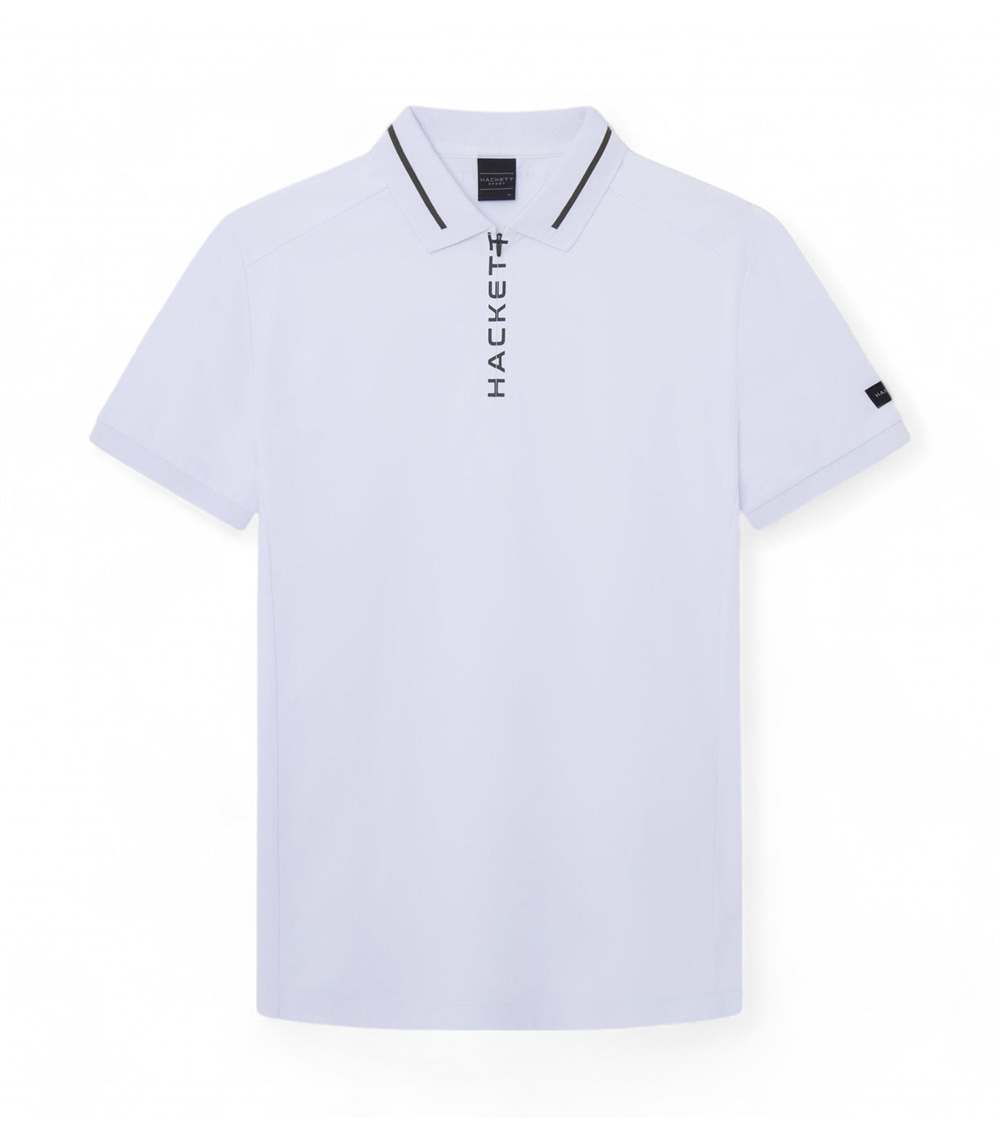 Print Placket Polo White