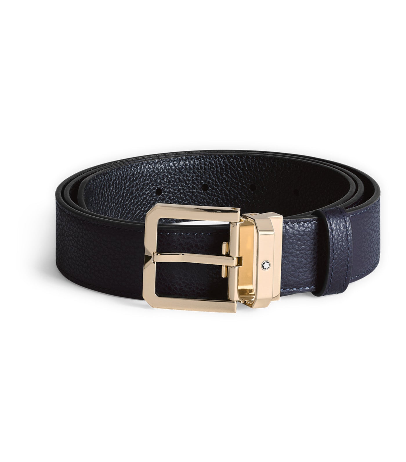 35mm Reversible Leather Belt Night Blue/Black