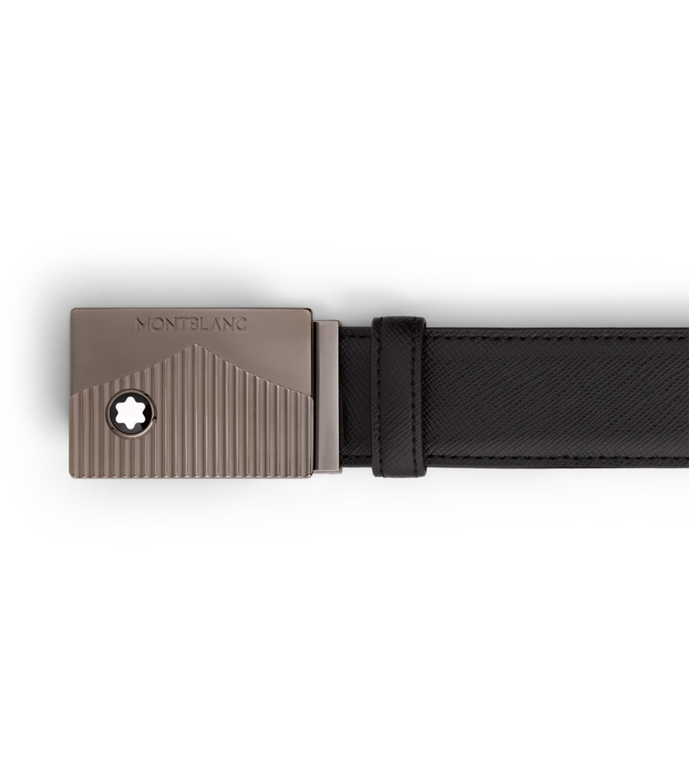 35mm Saffiano-Printed Leather Belt Black