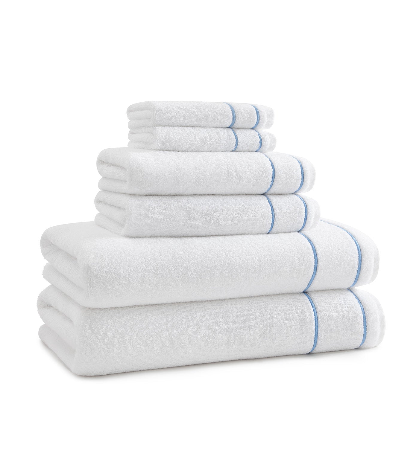 Newbury Towels White/Periwinkle